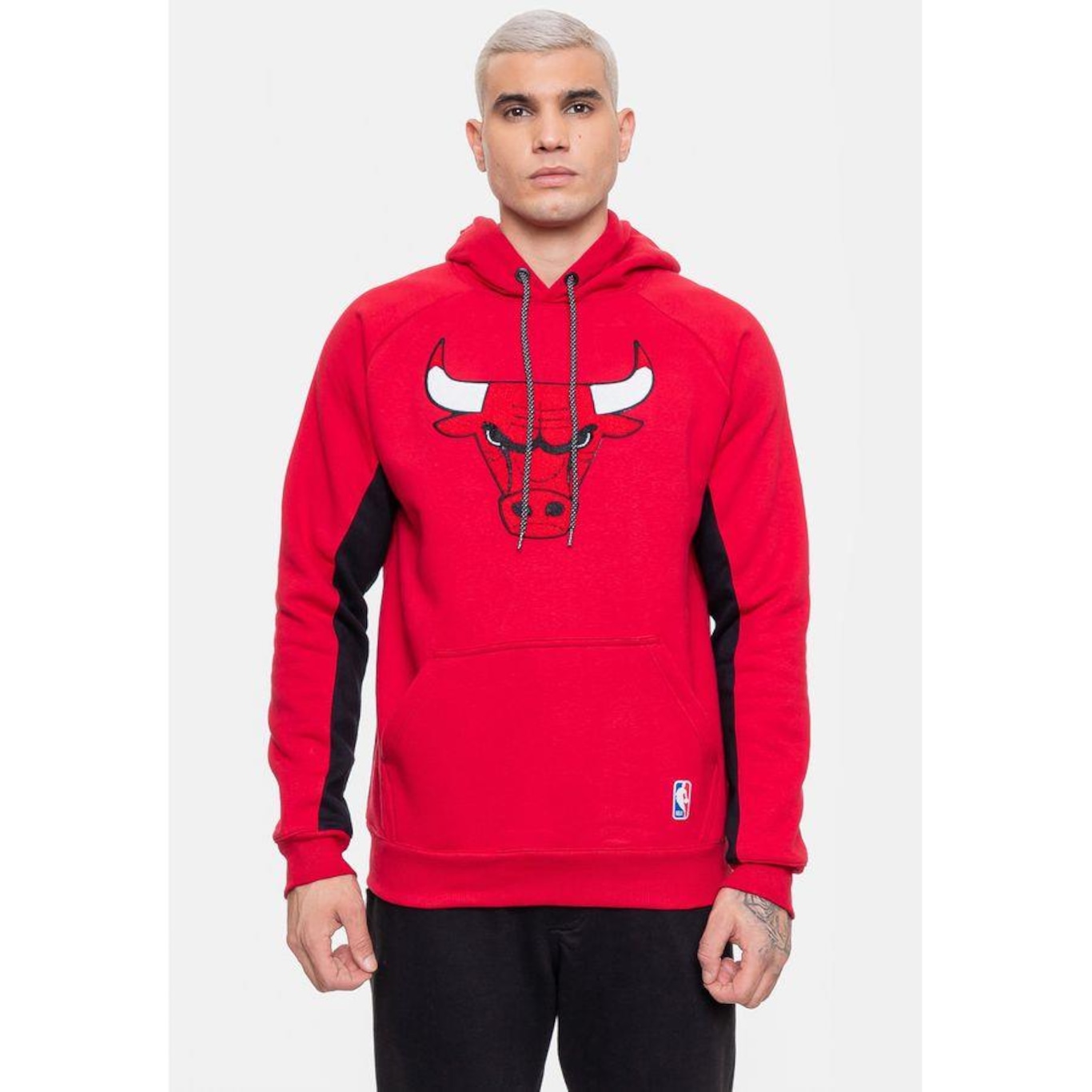 Blusão de Moletom com Capuz Nba Chicago Bulls Rubro - Masculino - Foto 1