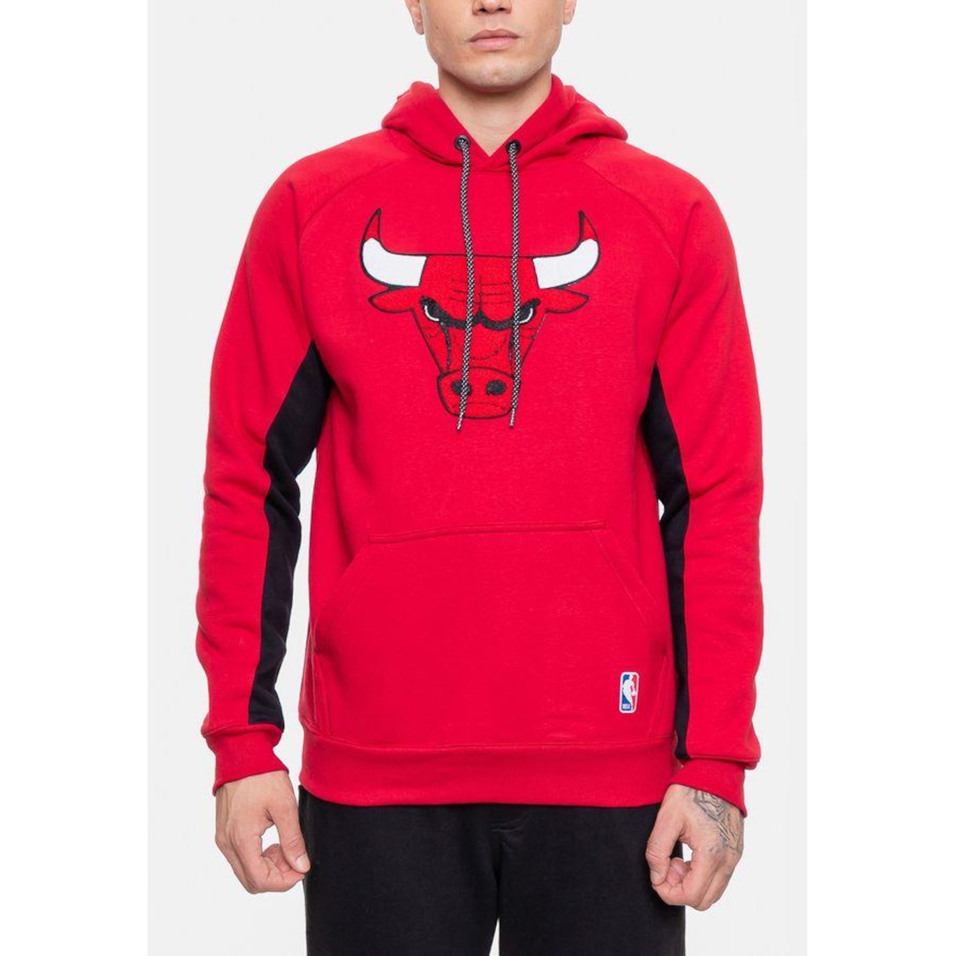 Blusão de Moletom com Capuz Nba Chicago Bulls Rubro - Masculino - Foto 3