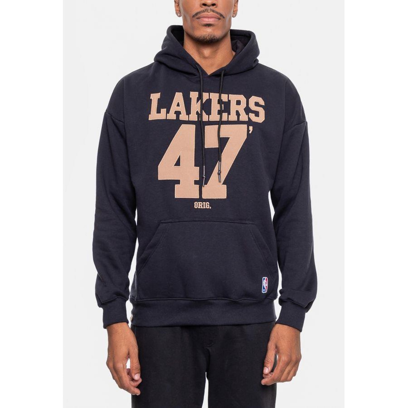 Blusão de Moletom com Capuz Nba Number Twill Los Angeles Lakers - Masculino - Foto 3