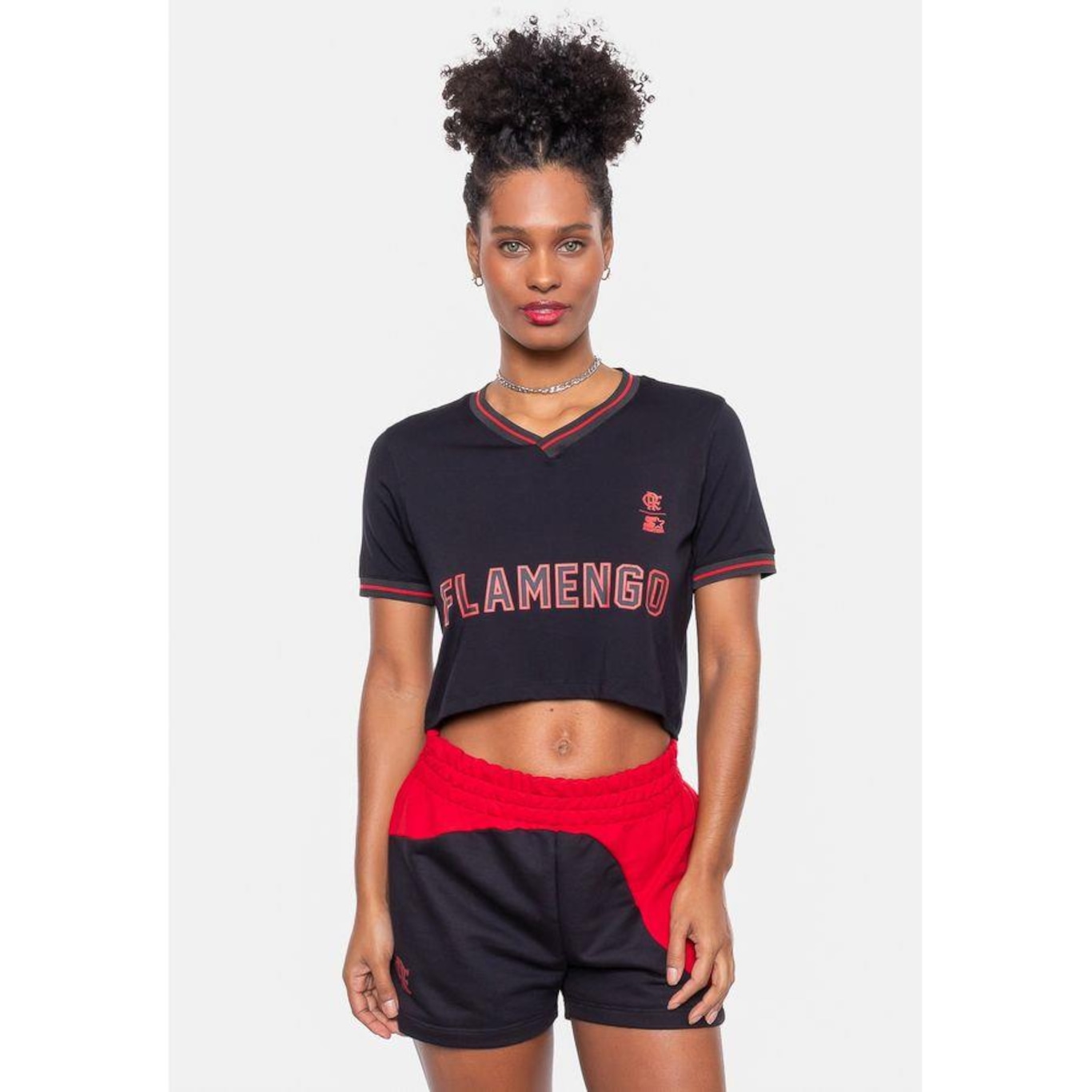 Blusa Cropped Starter Collab Flamengo Oficial - Feminina - Foto 1