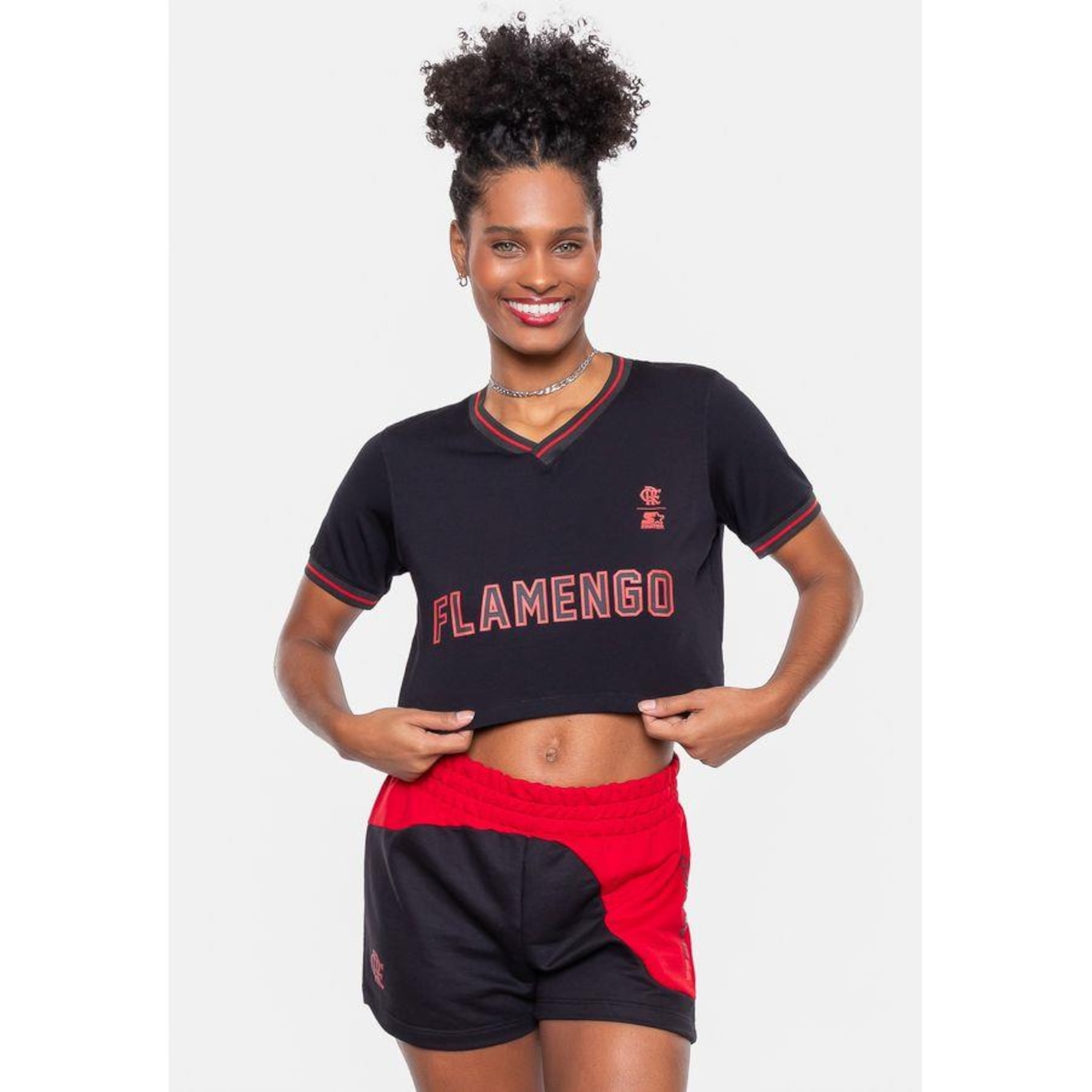 Blusa Cropped Starter Collab Flamengo Oficial - Feminina - Foto 4