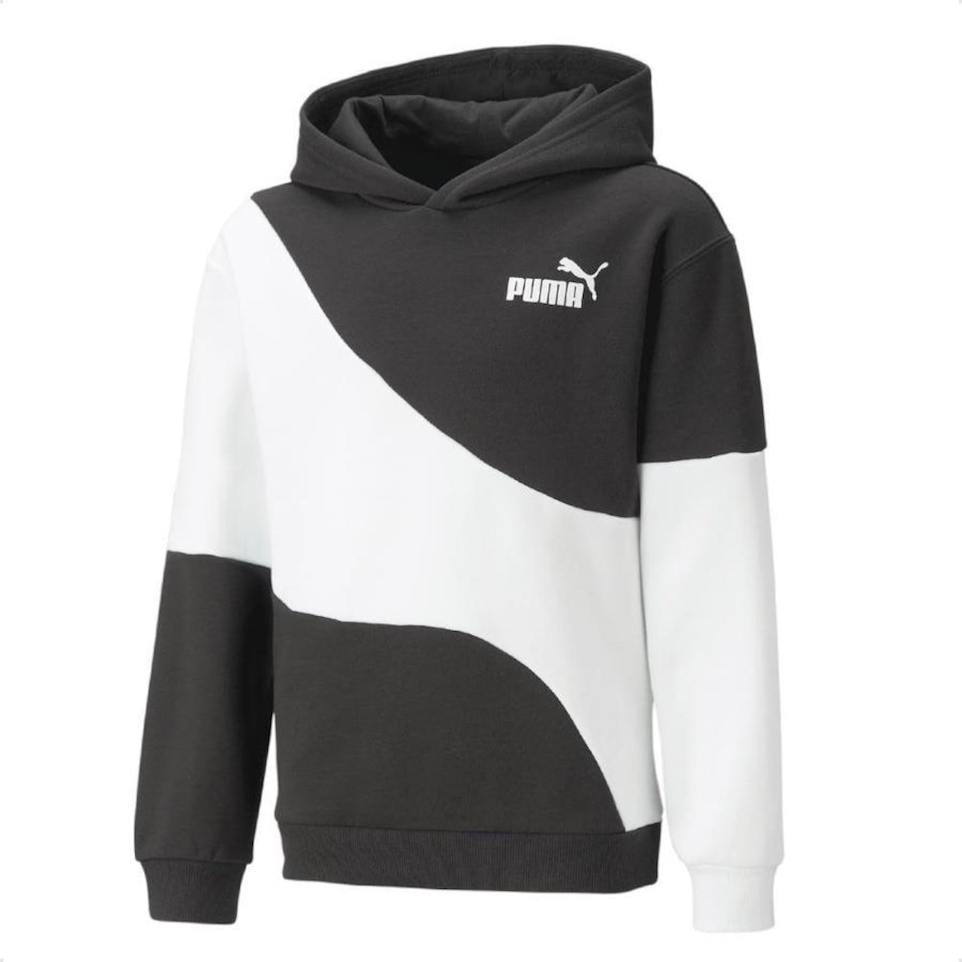 Blusão de Moletom com Capuz Puma Power Cat Hoodie Fl B - Infantil - Foto 1