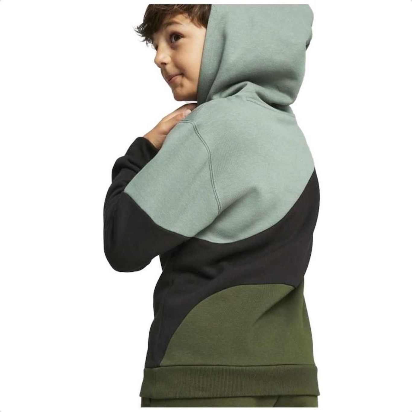 Blusão de Moletom com Capuz Puma Power Cat Hoodie Fl B - Infantil - Foto 2