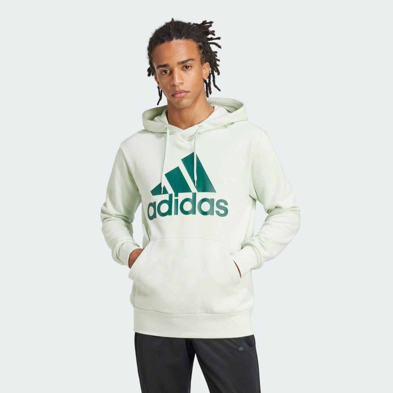 Blusão Moletinho Capuz adidas Essentials Big Logo - Masculino - Foto 3