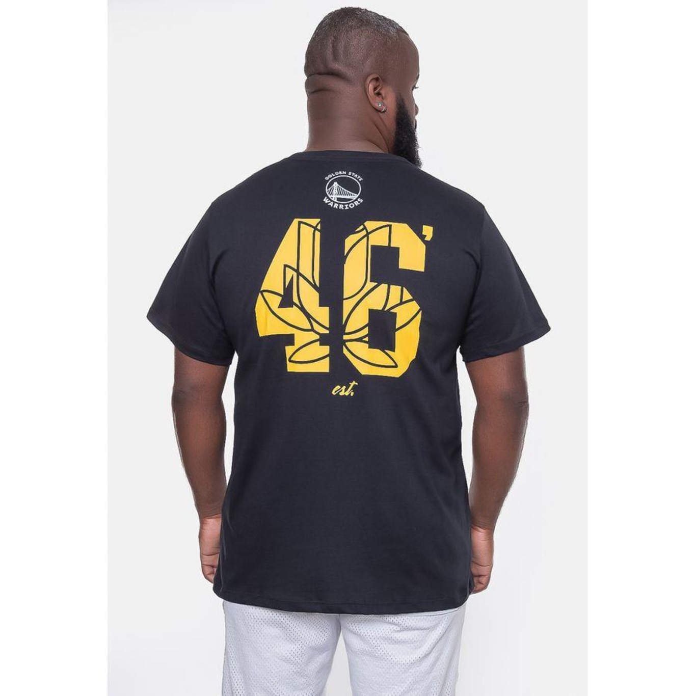 Camiseta Nba Plus Size City Number Golden Stante Warriors - Masculina - Foto 2