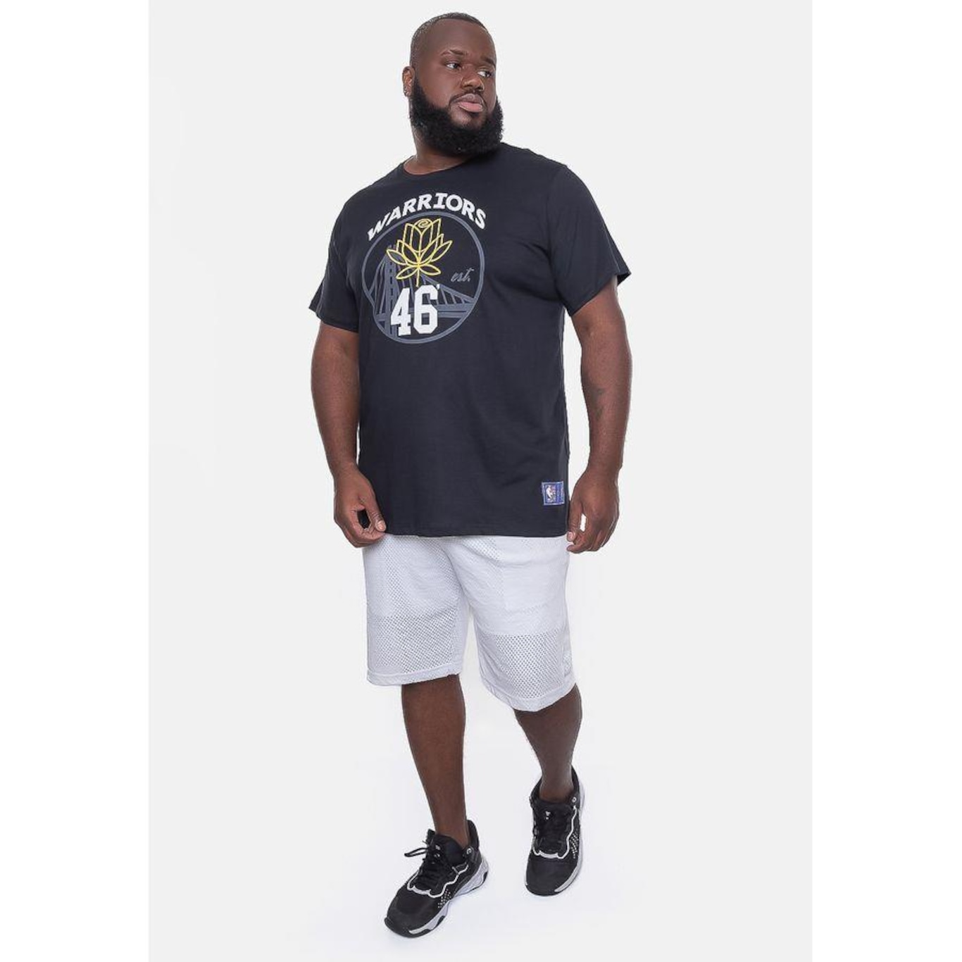 Camiseta Nba Plus Size City Number Golden Stante Warriors - Masculina - Foto 5