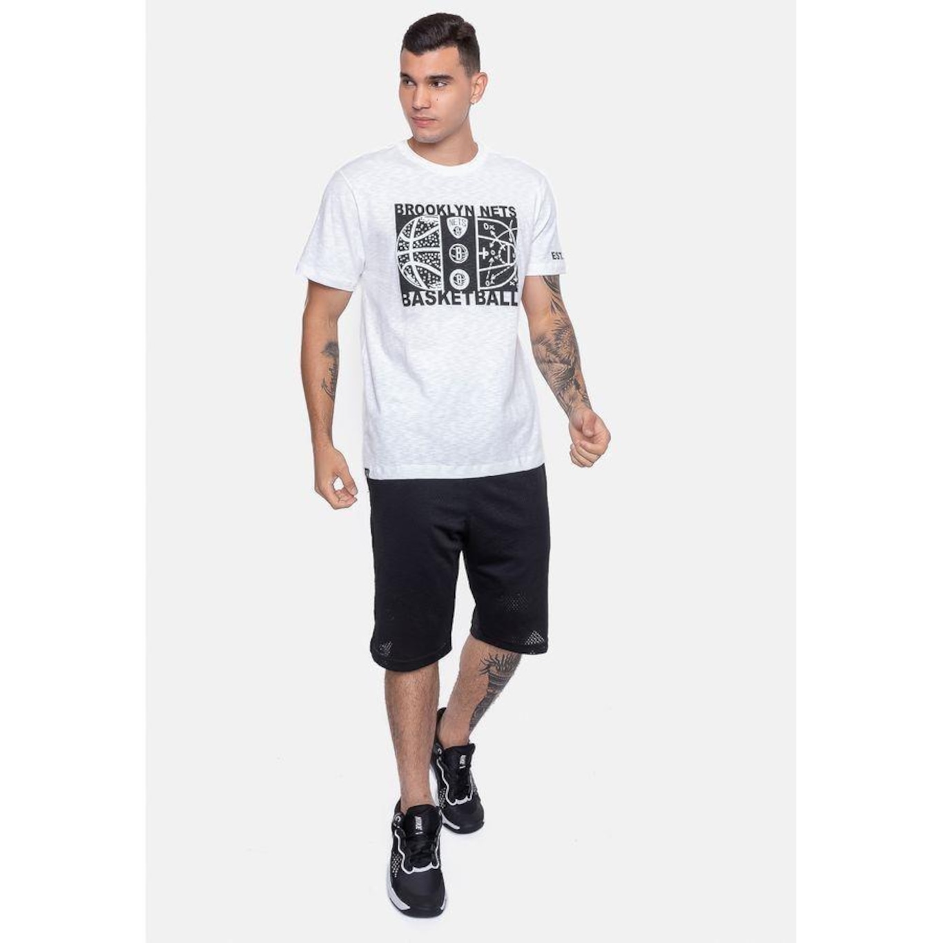 Camiseta Nba Straight Up Brooklyn Nets - Masculina - Foto 1