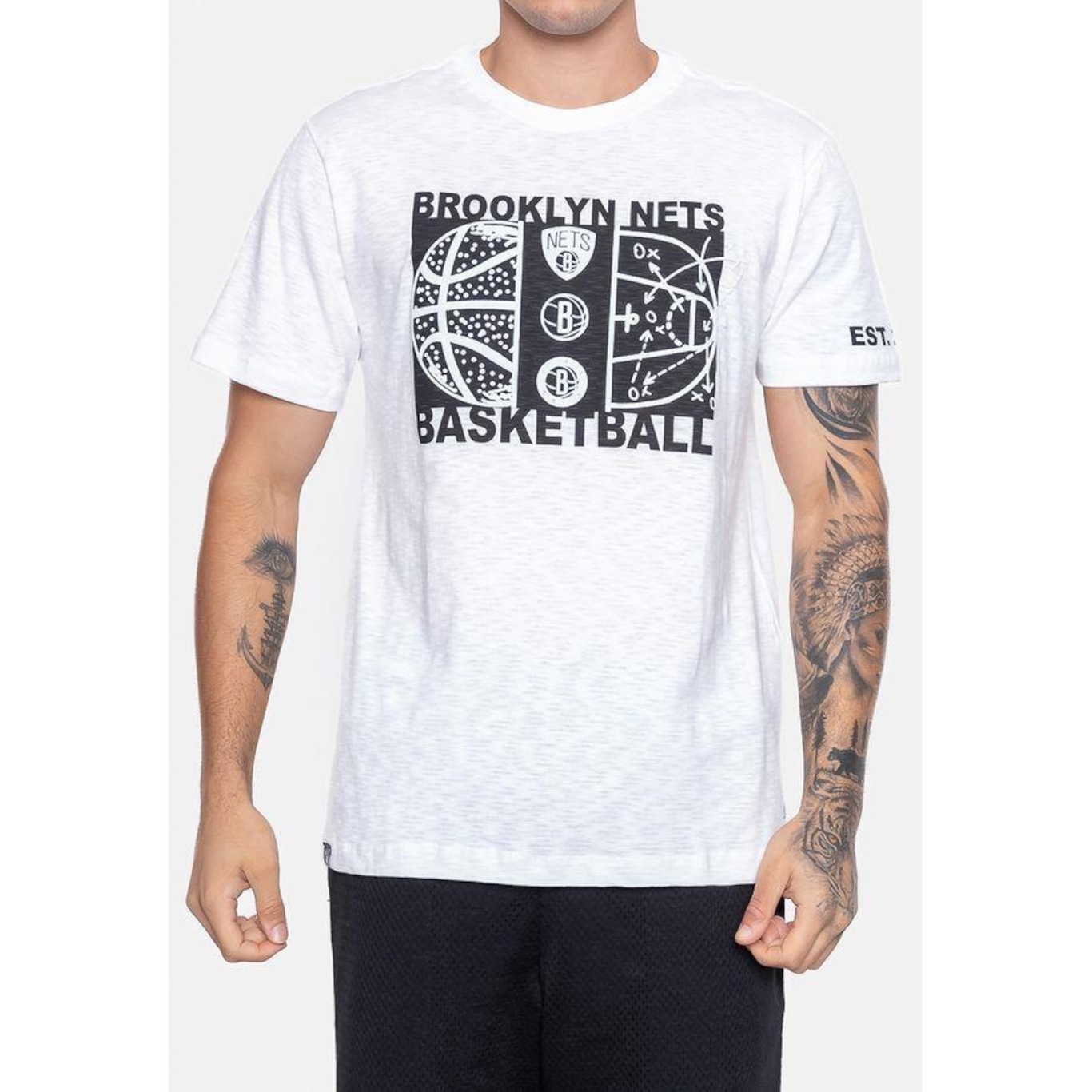 Camiseta Nba Straight Up Brooklyn Nets - Masculina - Foto 2