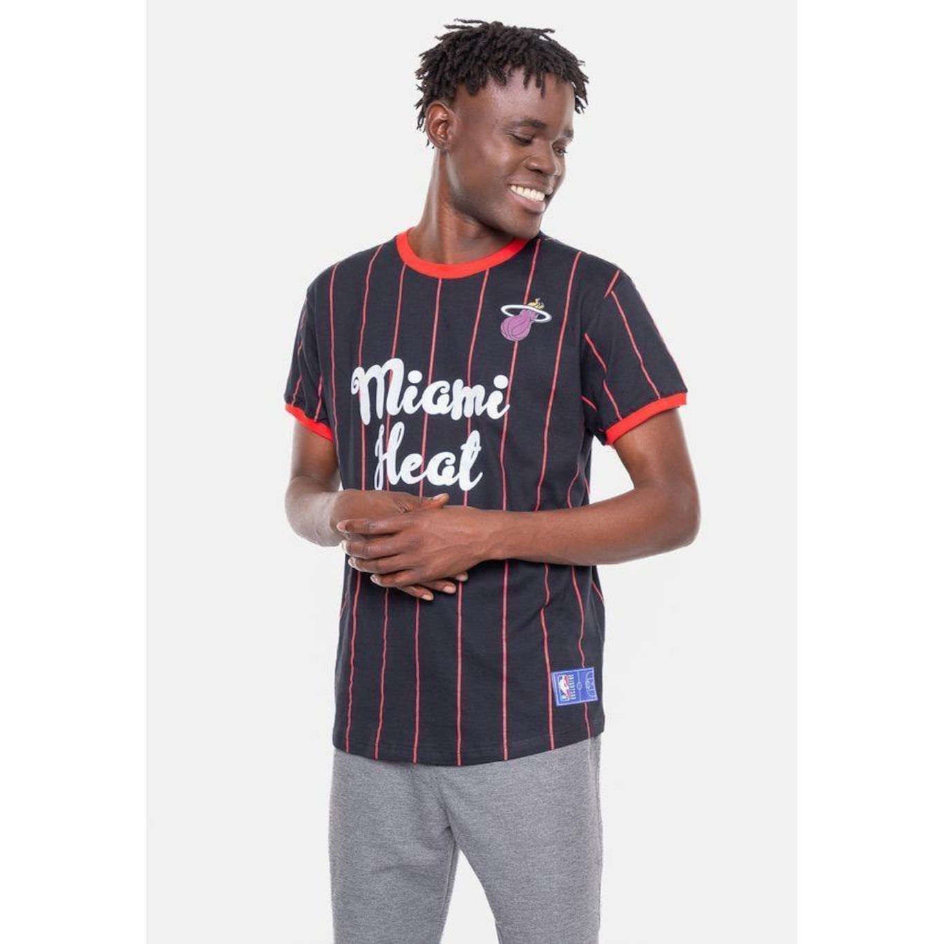 Camiseta Nba Baseball Miami Heat - Masculina - Foto 1