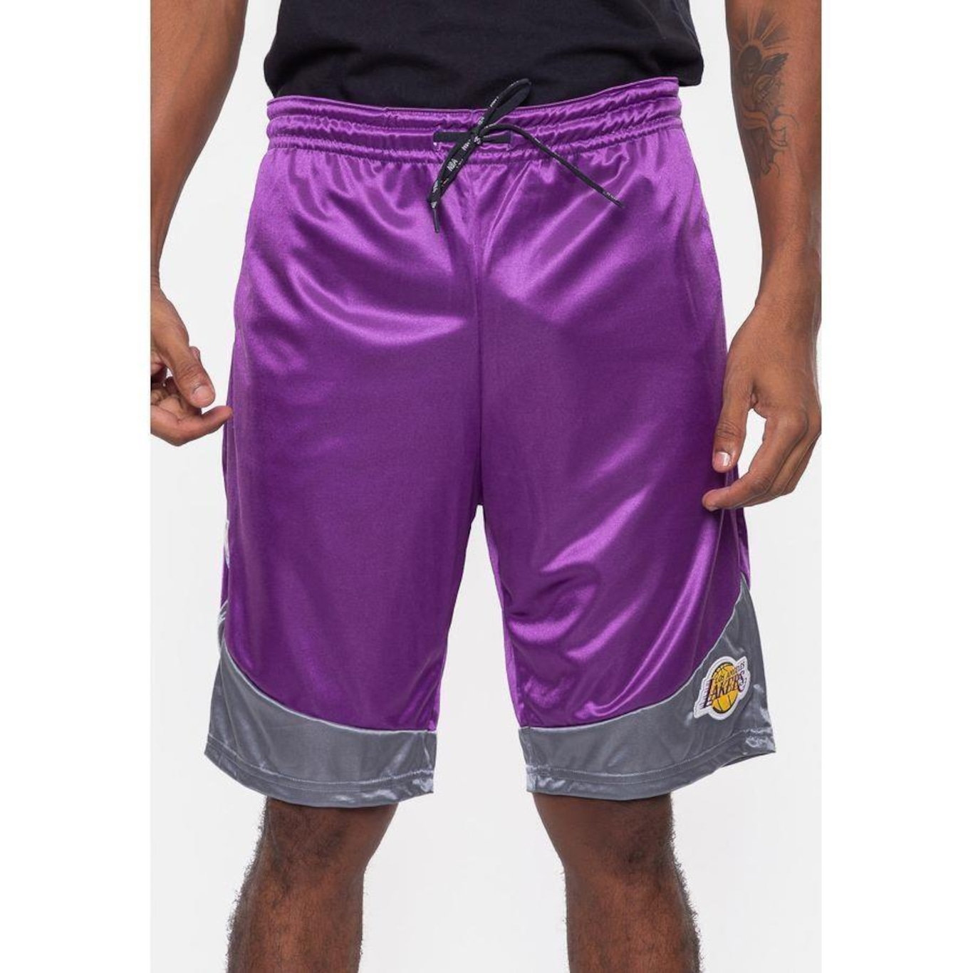 Bermuda Nba Sintética Los Angeles Lakers Roxa - Nba - Masculino - Foto 2