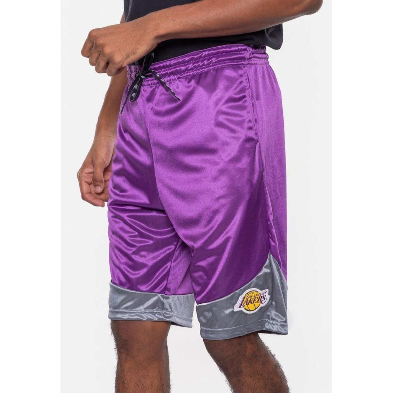 Bermuda Nba Sintética Los Angeles Lakers Roxa - Nba - Masculino - Foto 4