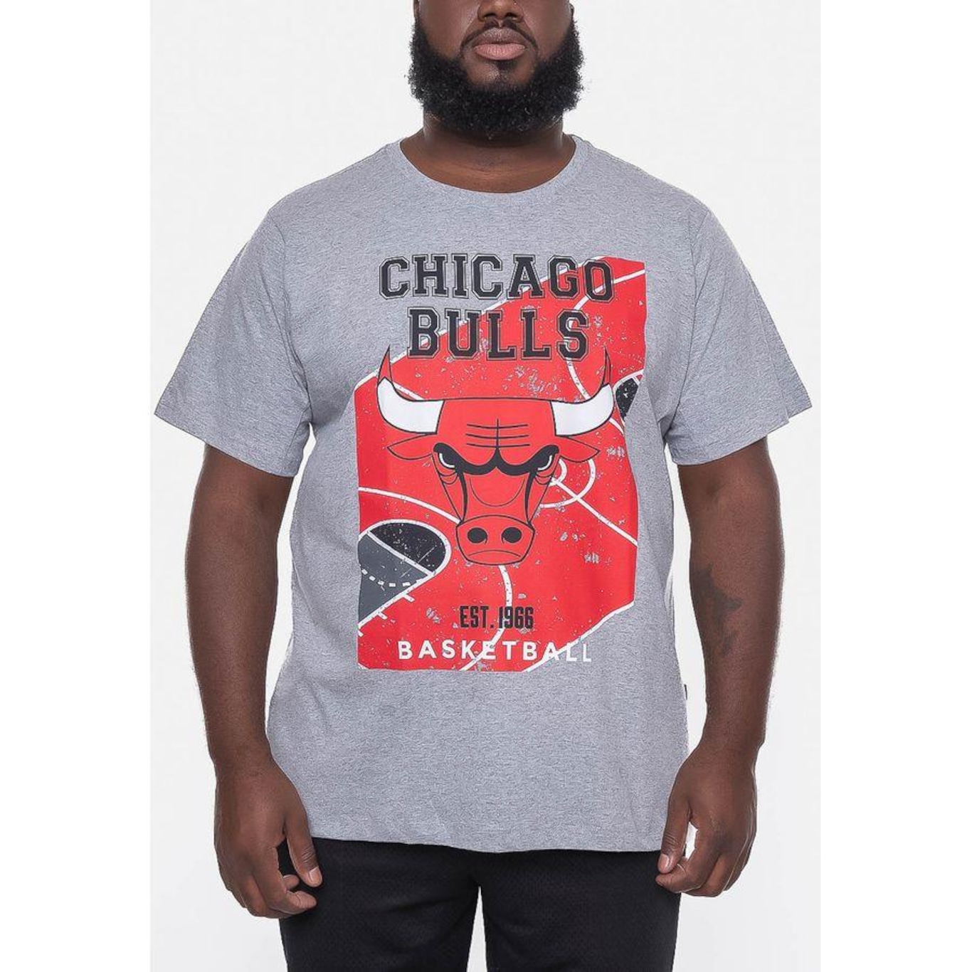 Camiseta Nba Plus Size Backcourt Chicago Bulls - Masculina - Foto 3