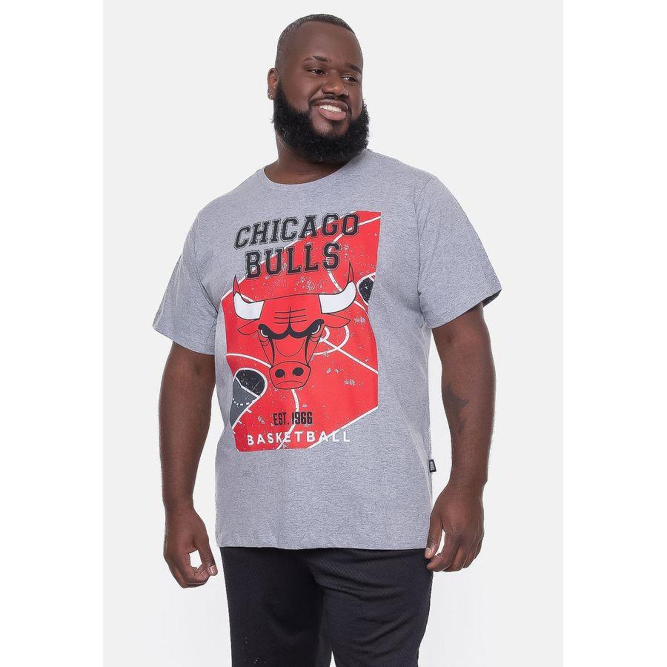 Camiseta Nba Plus Size Backcourt Chicago Bulls - Masculina - Foto 4