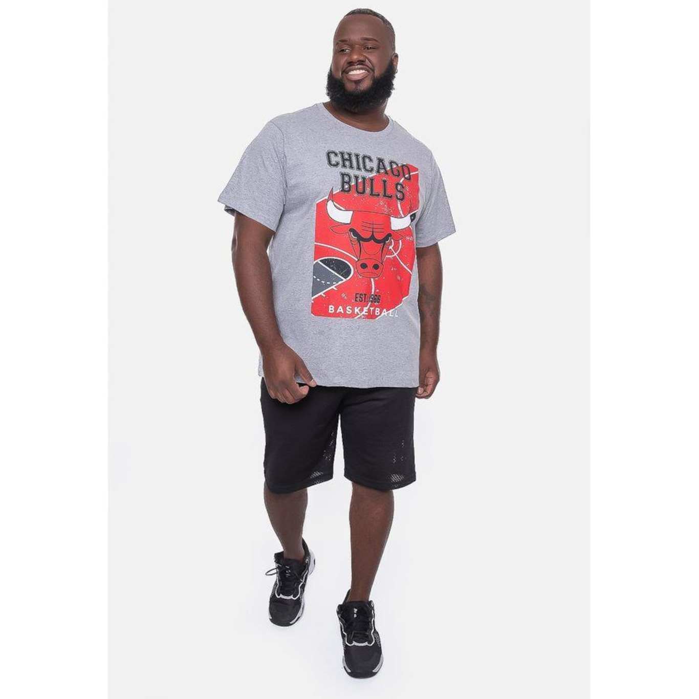 Camiseta Nba Plus Size Backcourt Chicago Bulls - Masculina - Foto 5