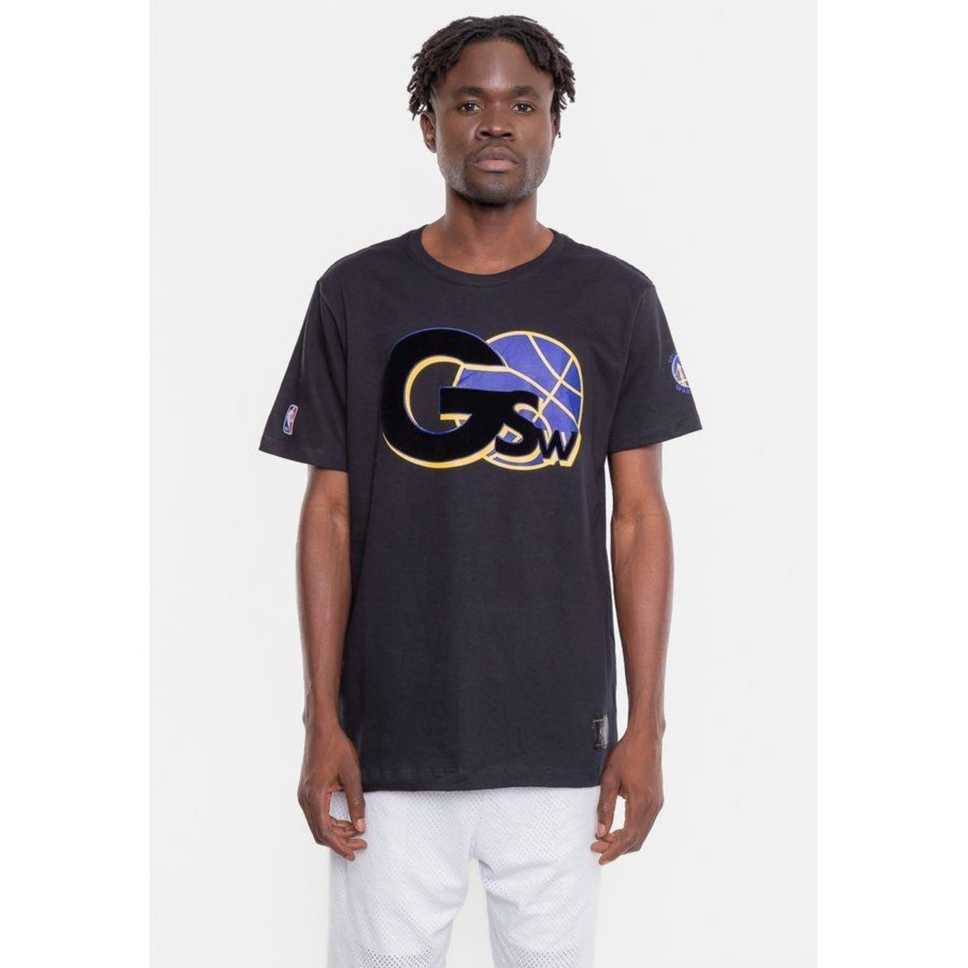 Camiseta Nba Floco Golden Stante Warriors  - Masculina - Foto 1