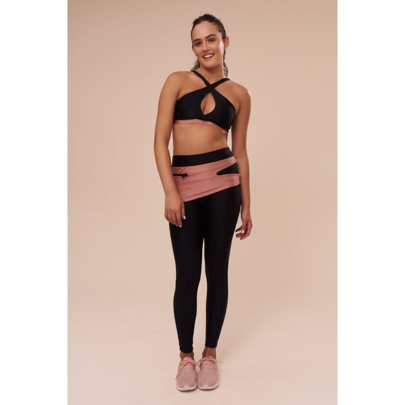 Calça Legging Suntime Básica com Saia Acoplada Blush - Feminina - Foto 1