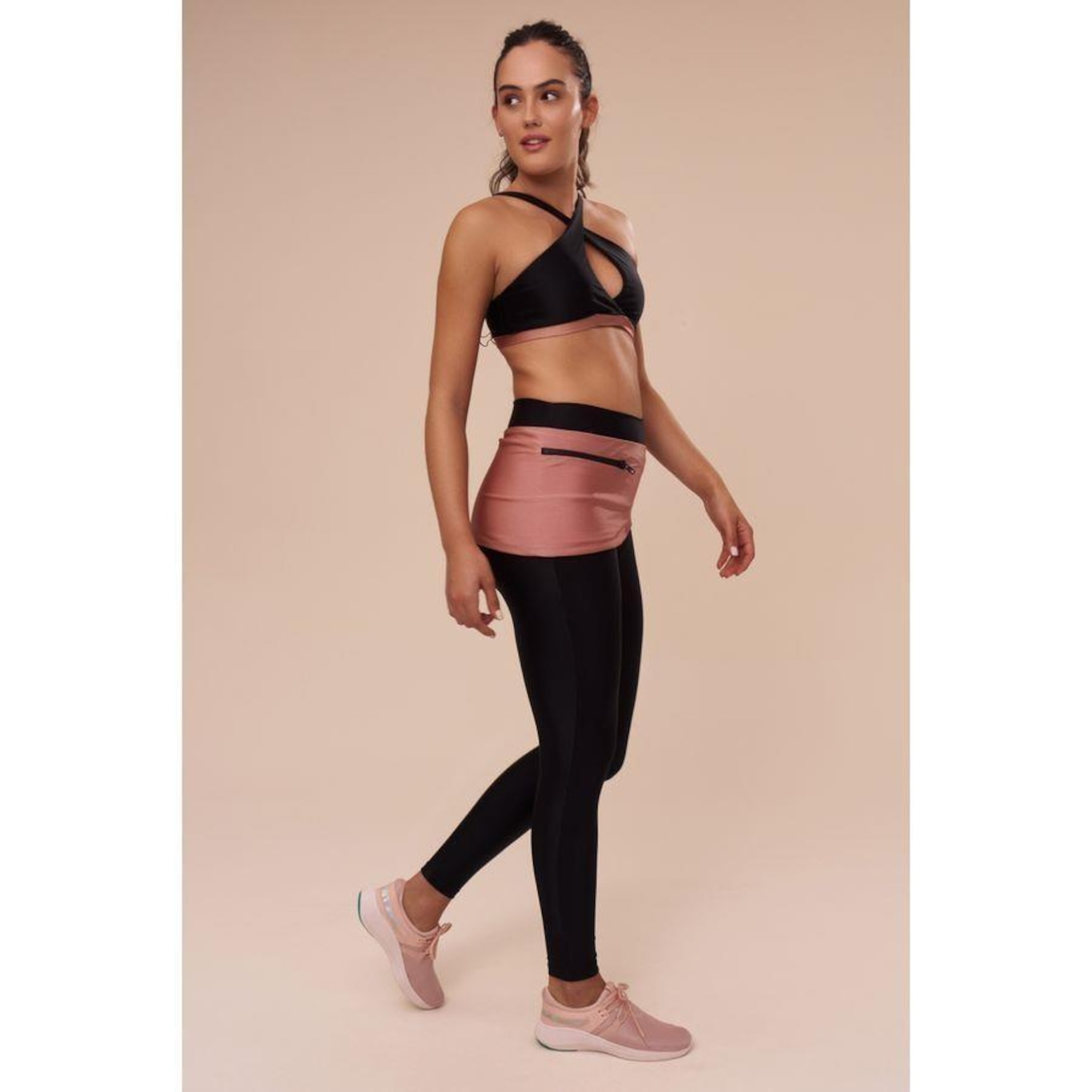 Calça Legging Suntime Básica com Saia Acoplada Blush - Feminina - Foto 2