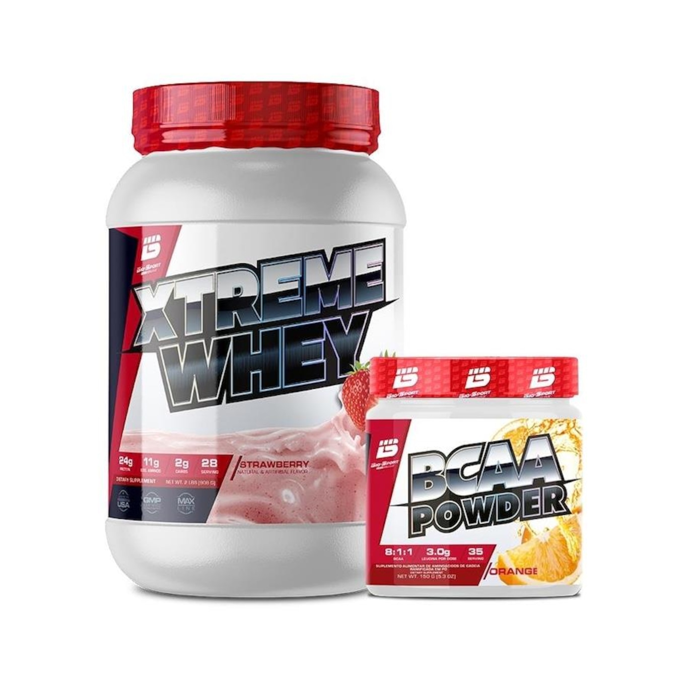 Kit Whey Protein Xtreme 900G + Bcaa Powder 150G - Bio Sport Usa - Foto 1