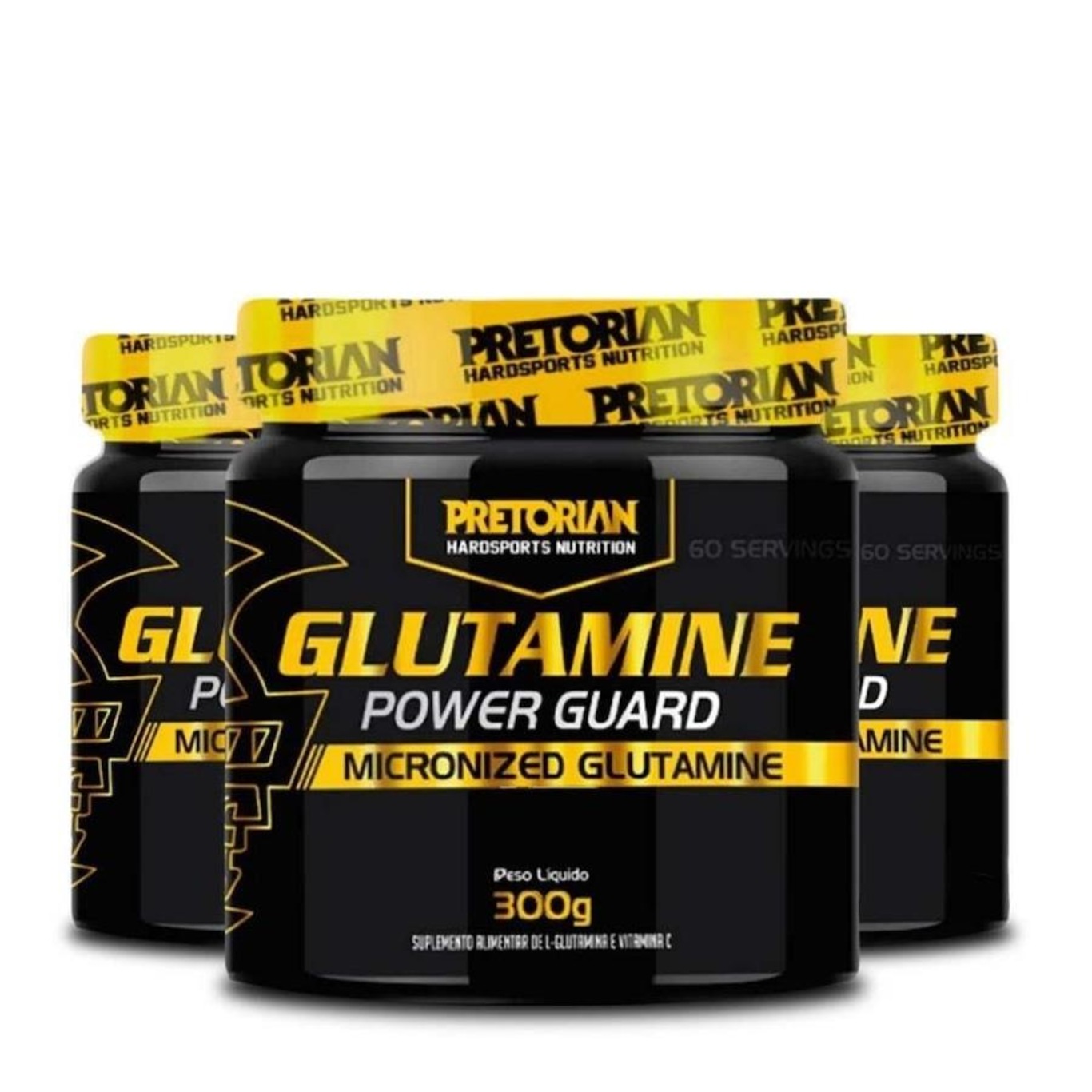 Kit 3X Glutamina Power Guard 300G - Pretorian - Foto 1