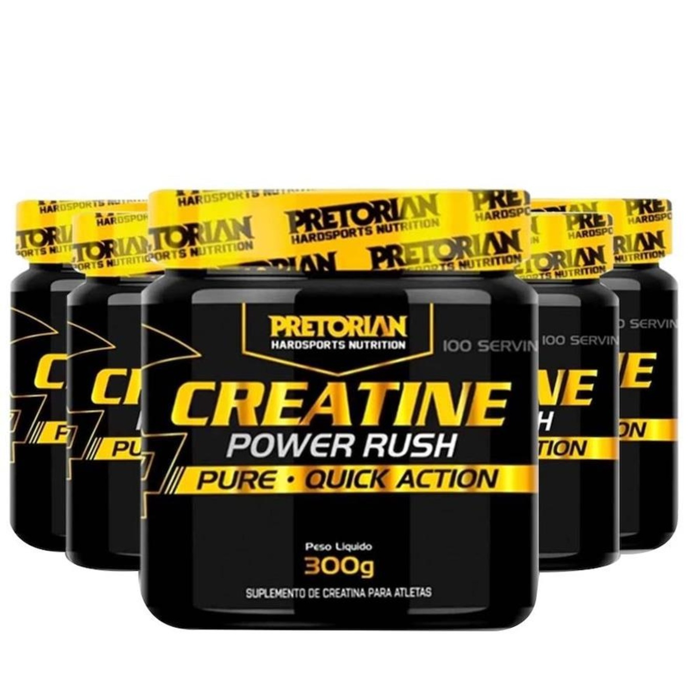 Kit 5X Creatina Power Rush 300G - Pretorian - Foto 1