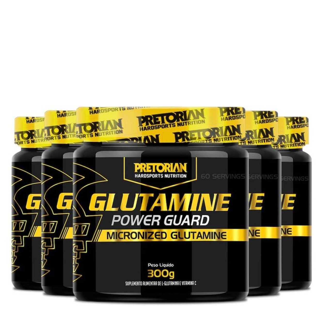 Kit 5X Glutamina com Vitamina C 300G - Pretorian - Foto 1