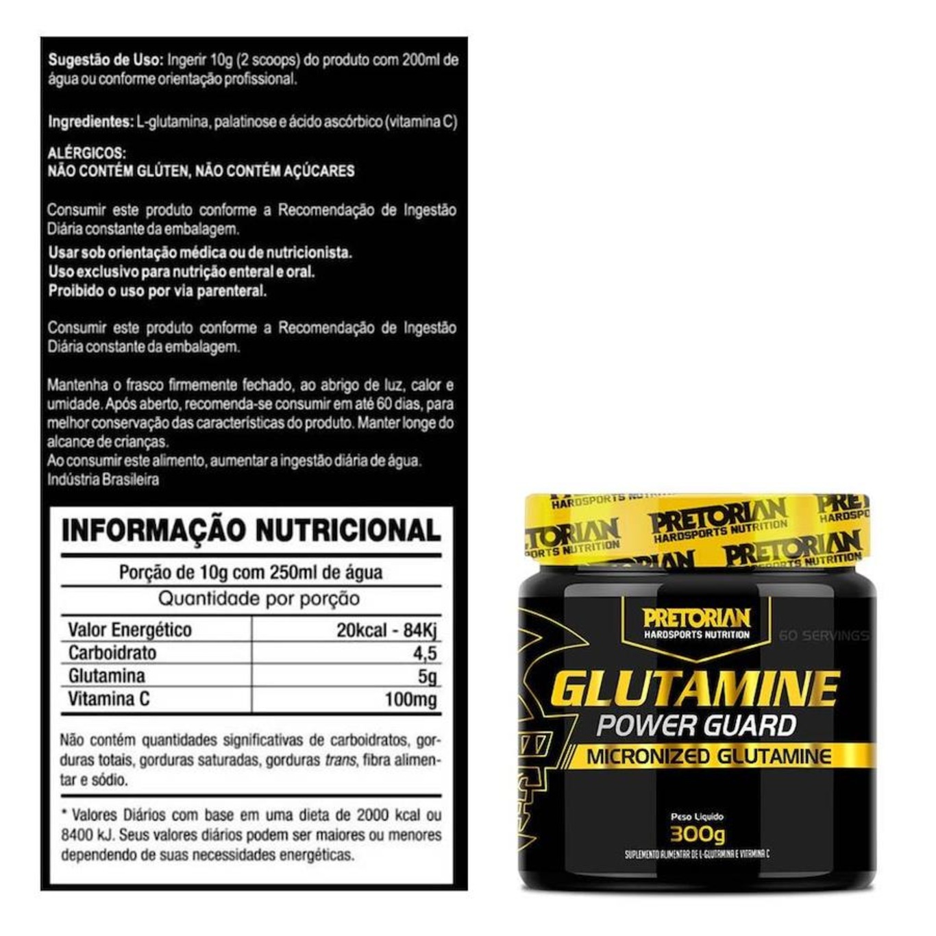 Kit 5X Glutamina com Vitamina C 300G - Pretorian - Foto 2