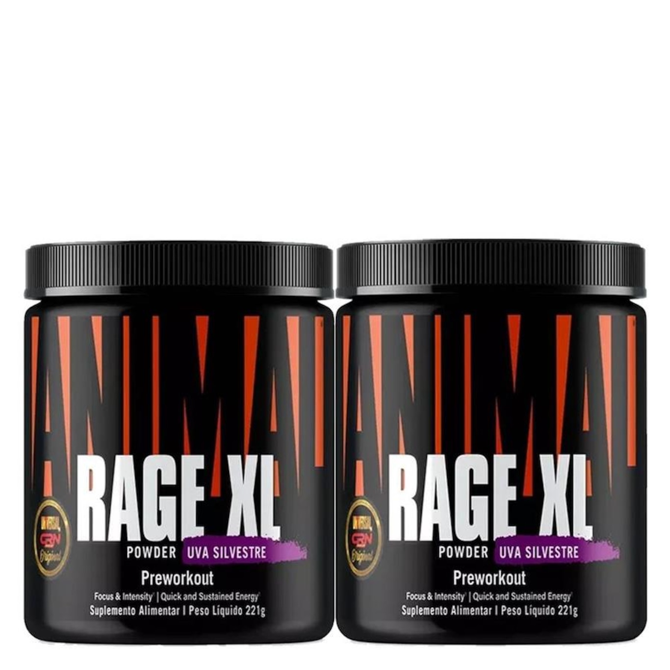 Kit 2X Pré Treino Rage Xl 221G Powder Uva - Universal Nutrition - Foto 1