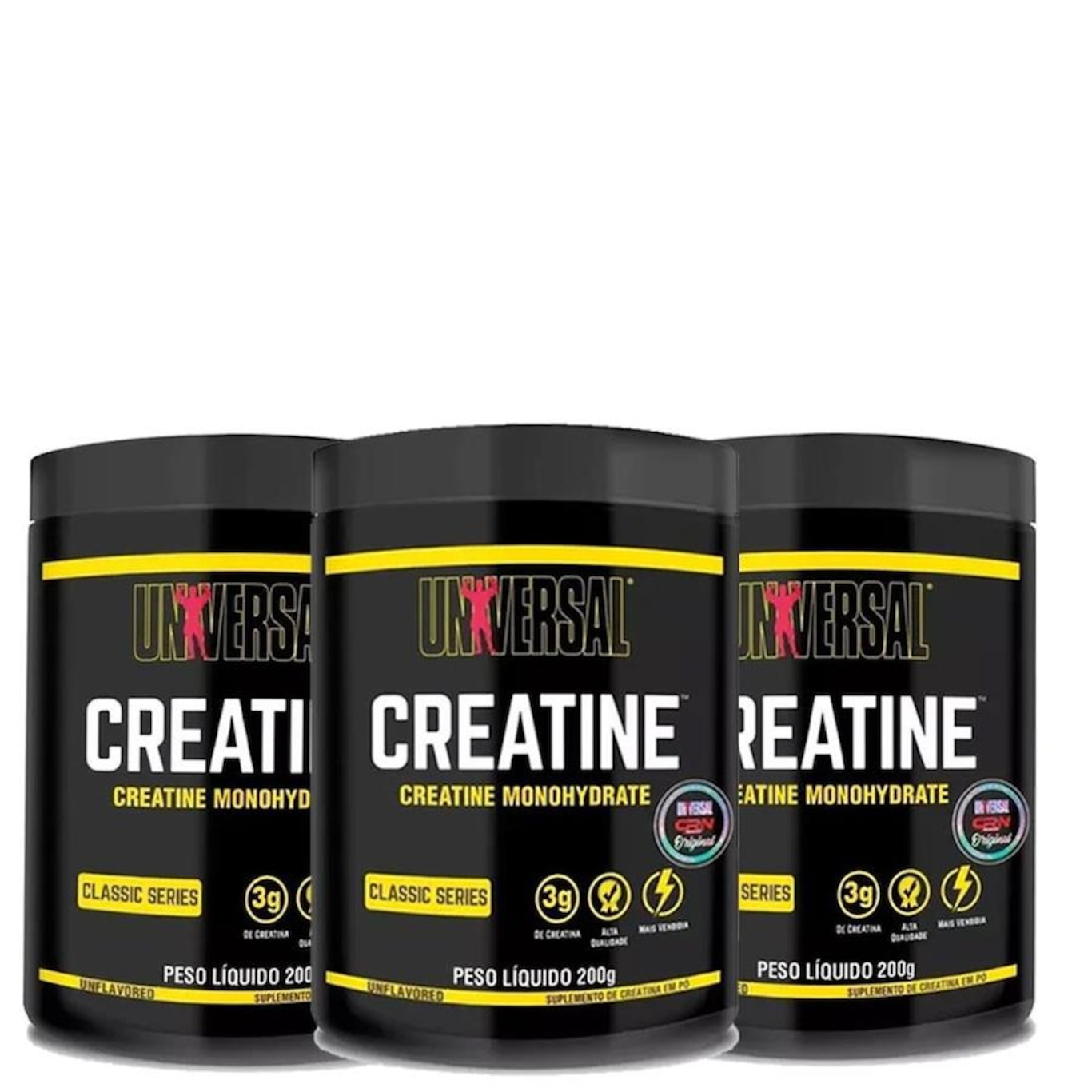 Kit 3X Creatina 200G sem Sabor - Universal Nutrition - Foto 1