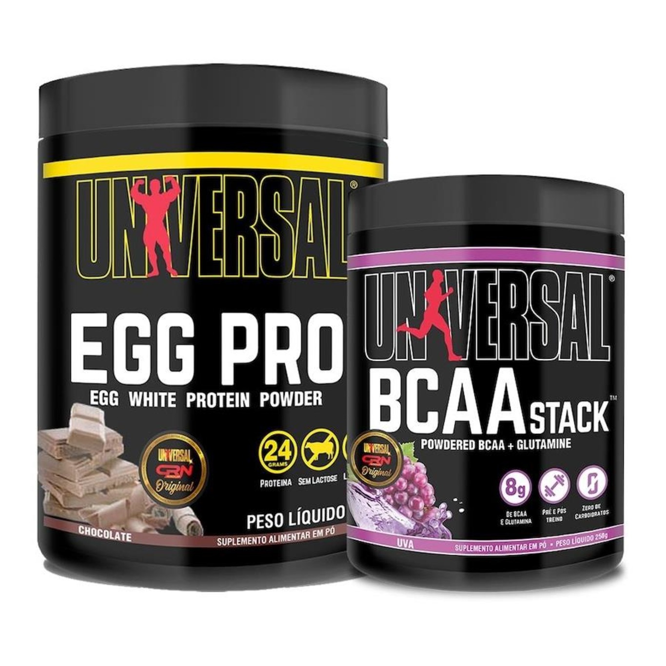 Kit Egg Pro 454g + Bcaa Stack 250g - Universal - Foto 1