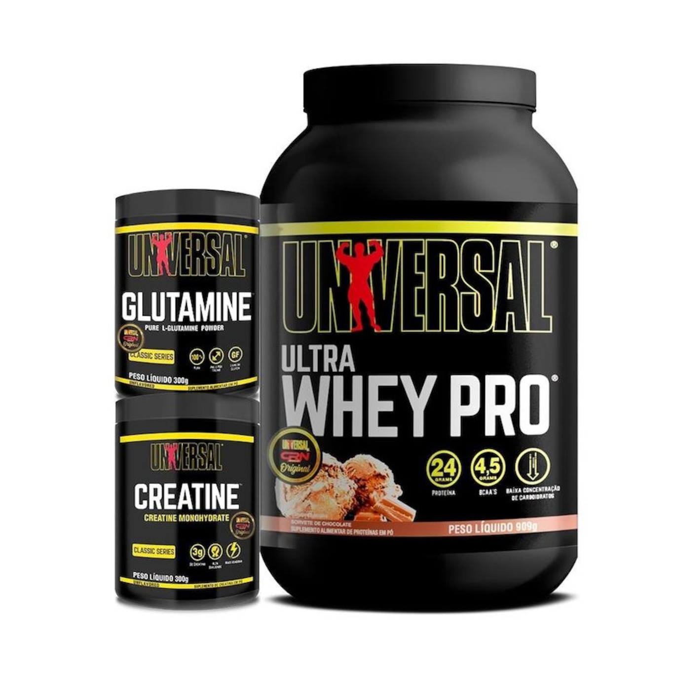 Kit Ultra Whey Pro 900G + Creatine 300G + Glutamine 300G - Universal - Foto 1