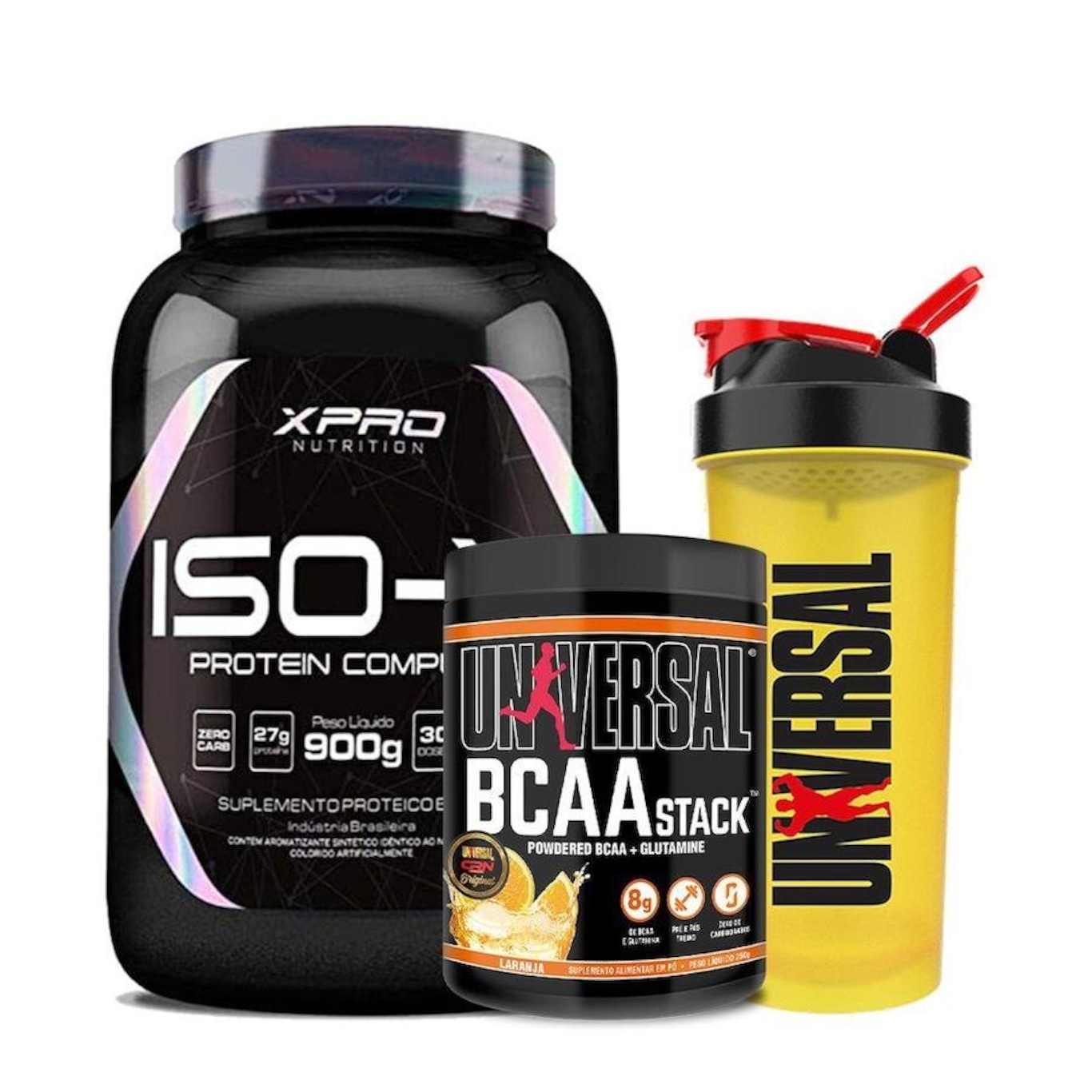 Kit Whey Protein Iso-X 900G - Xpro Nutrition + Bcaa Stack 250G + Coqueteleira 600Ml - Universal - Foto 2