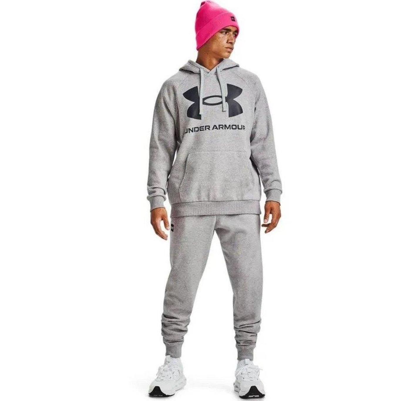 Blusão de Moletom com Capuz Under Armour Rival Fleece Big Logo - Masculino - Foto 3