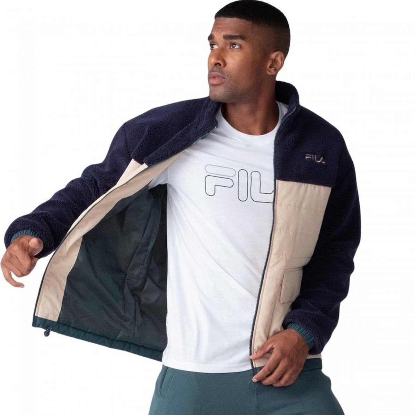 Jaqueta sem Capuz Fila Outer Mix - Masculina - Foto 4