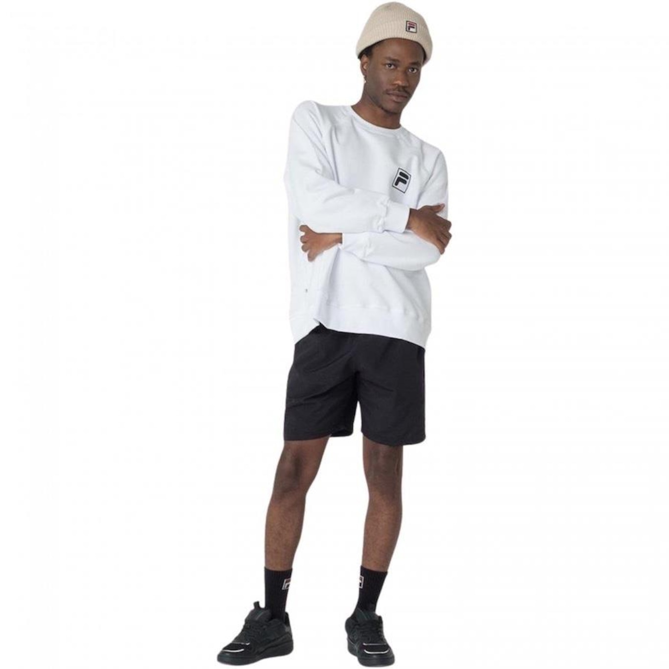 Blusão de Moletom sem Capuz Fila White F-Box - Masculino - Foto 3