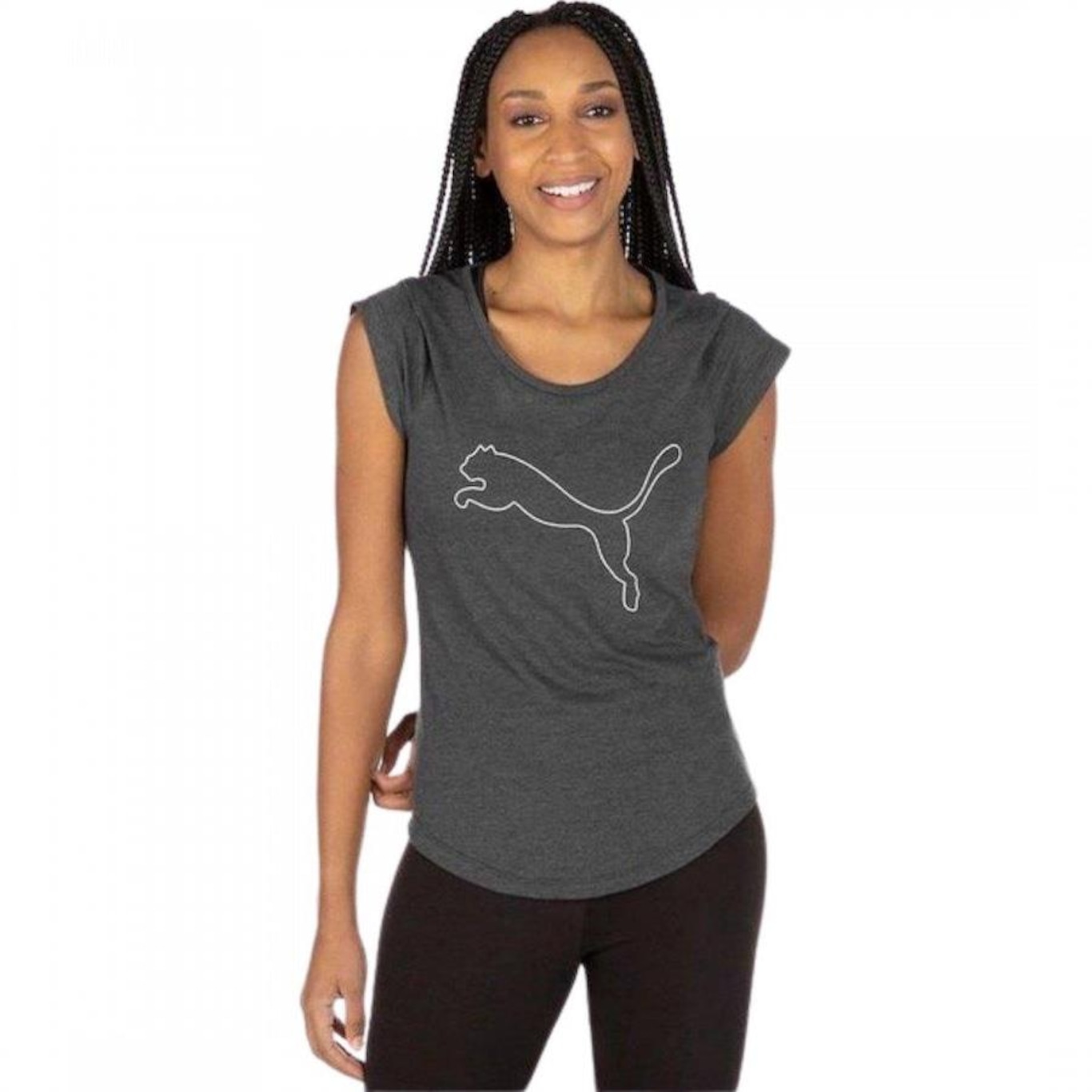 Camiseta Puma Heather Big Cat - Feminina - Foto 1