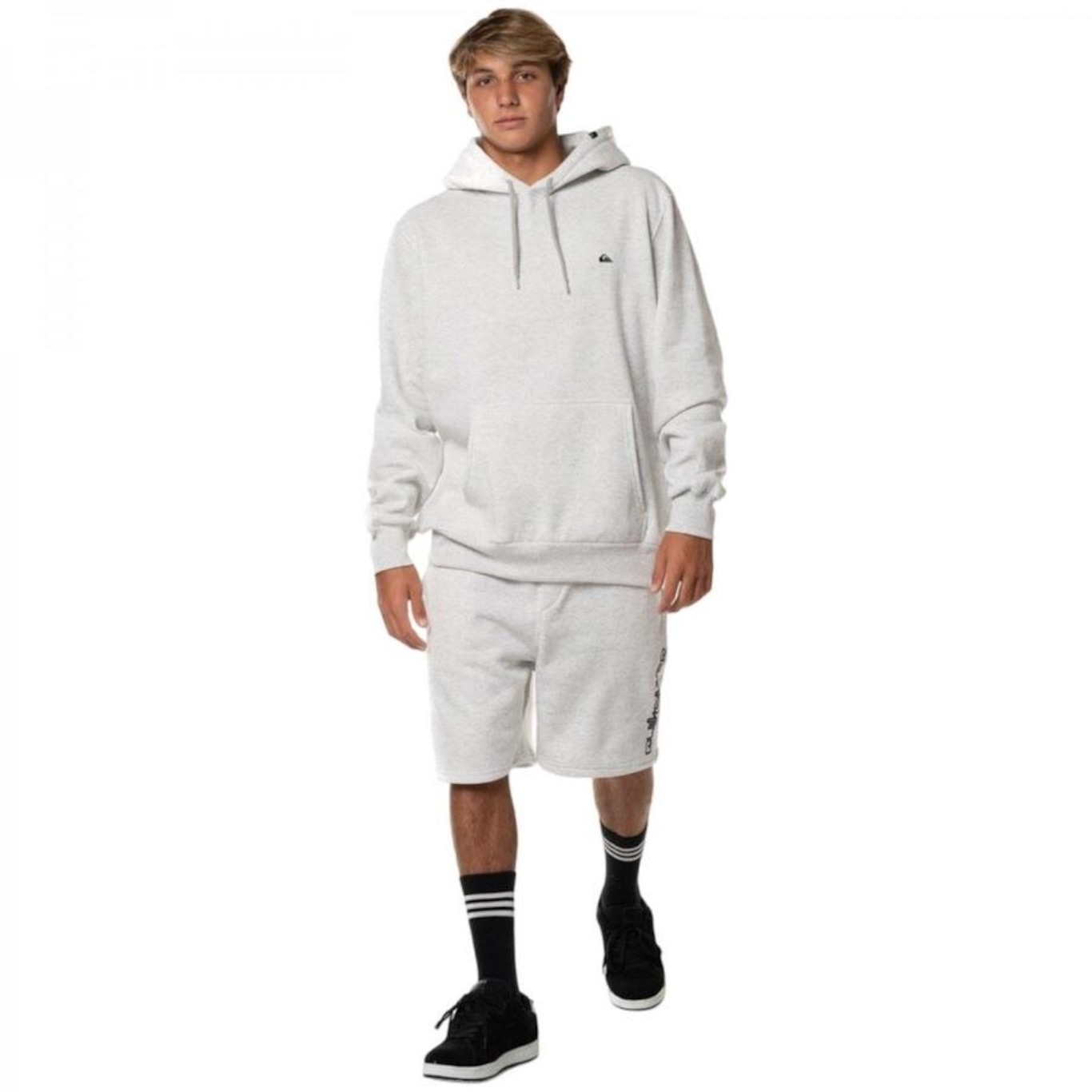 Blusão de Moletom com Capuz Quiksilver Fech Embroidery 280G - Masculino - Foto 4