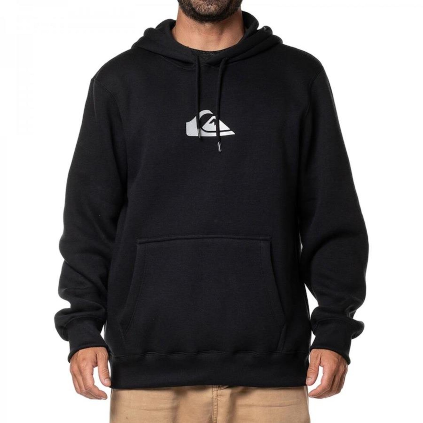 Blusão de Moletom com Capuz Quiksilver Fech Metal Comp Logo 305G - Masculino - Foto 1