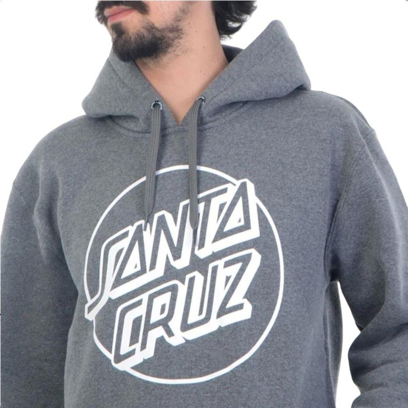 Blusão de Moletom com Capuz Santa Cruz Canguru Opus Dot Front - Masculino - Foto 3