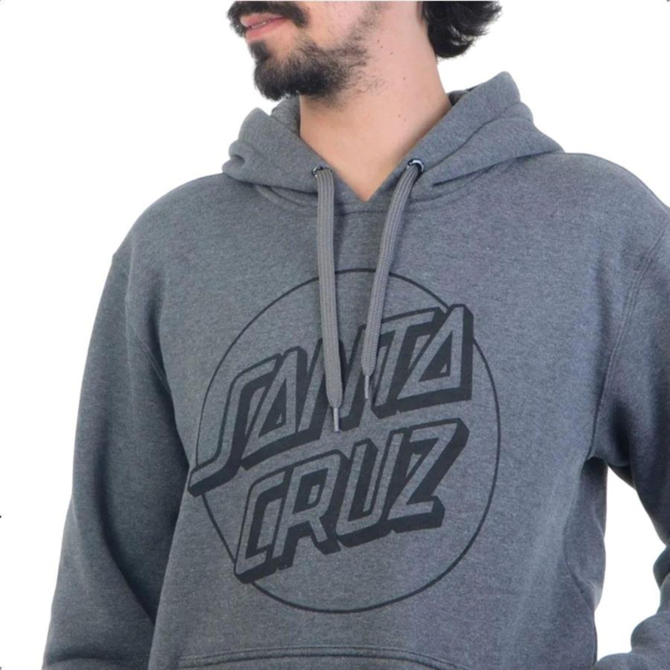 Blusão de Moletom com Capuz Santa Cruz Canguru Opus Dot Front - Masculino - Foto 3