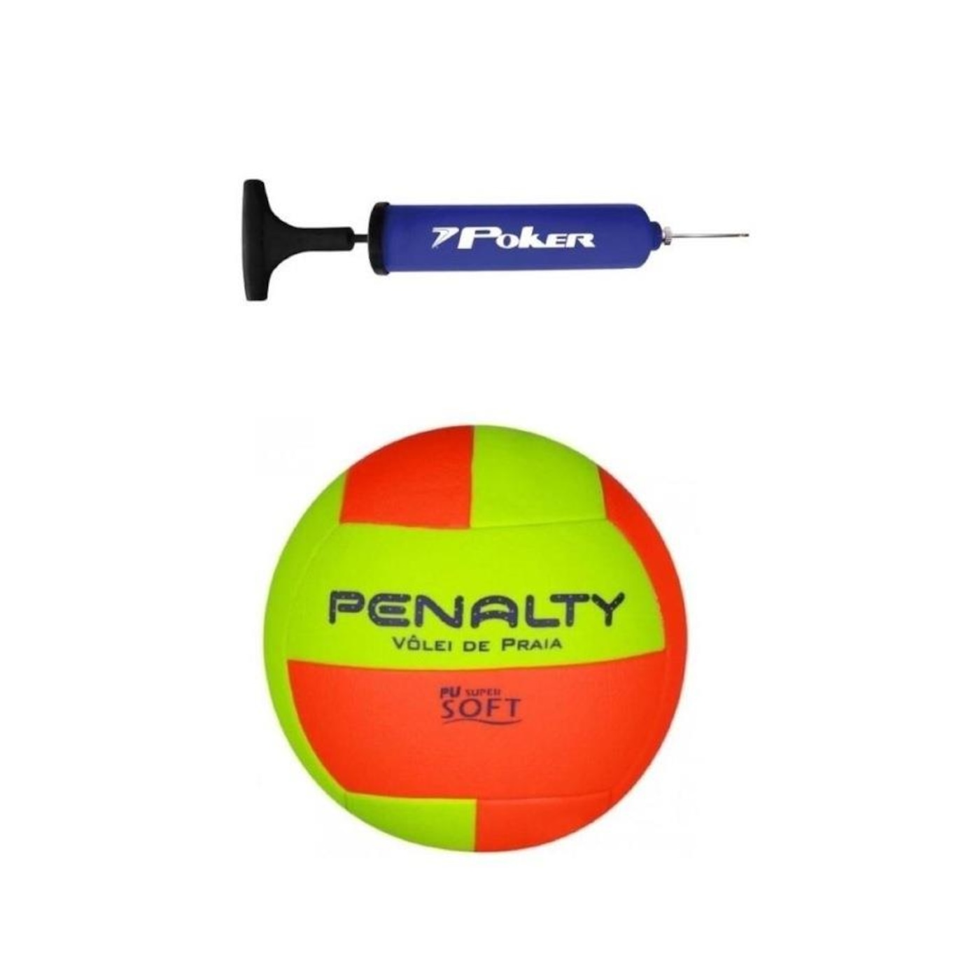 Kit Bola de Vôlei de Praia Penalty Xxi + Bomba de Ar Azul - Foto 1