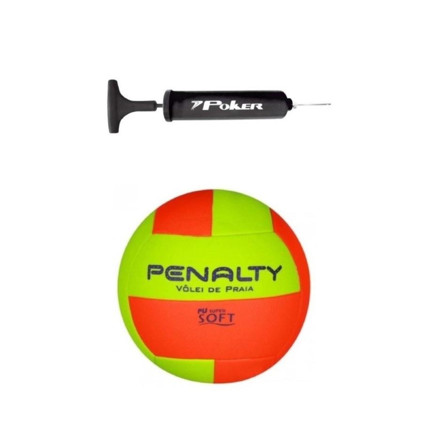 Kit Bola de Vôlei de Praia Penalty Xxi + Bomba de Ar Preta - Foto 1