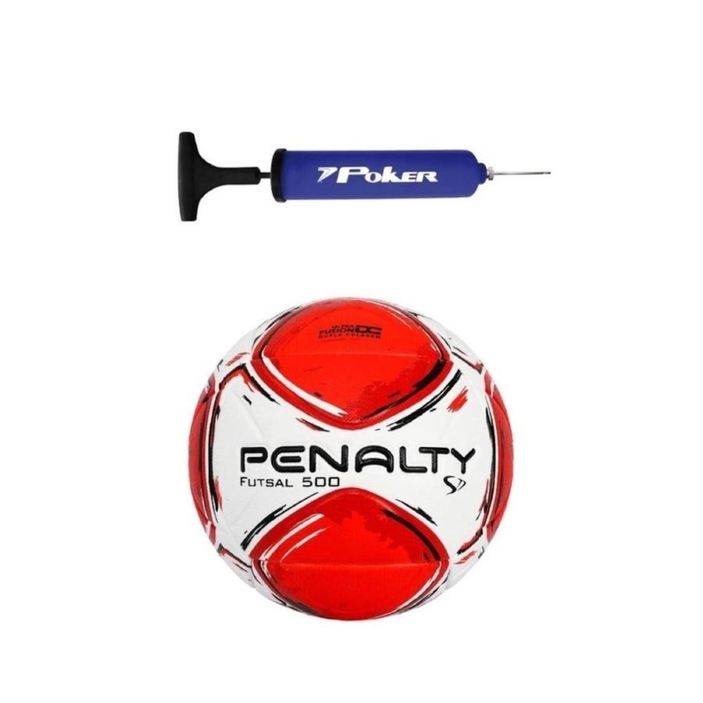 Kit Bola Futsal Penalty S11 R2 Xxiv + Bomba de Ar Azul - Foto 1