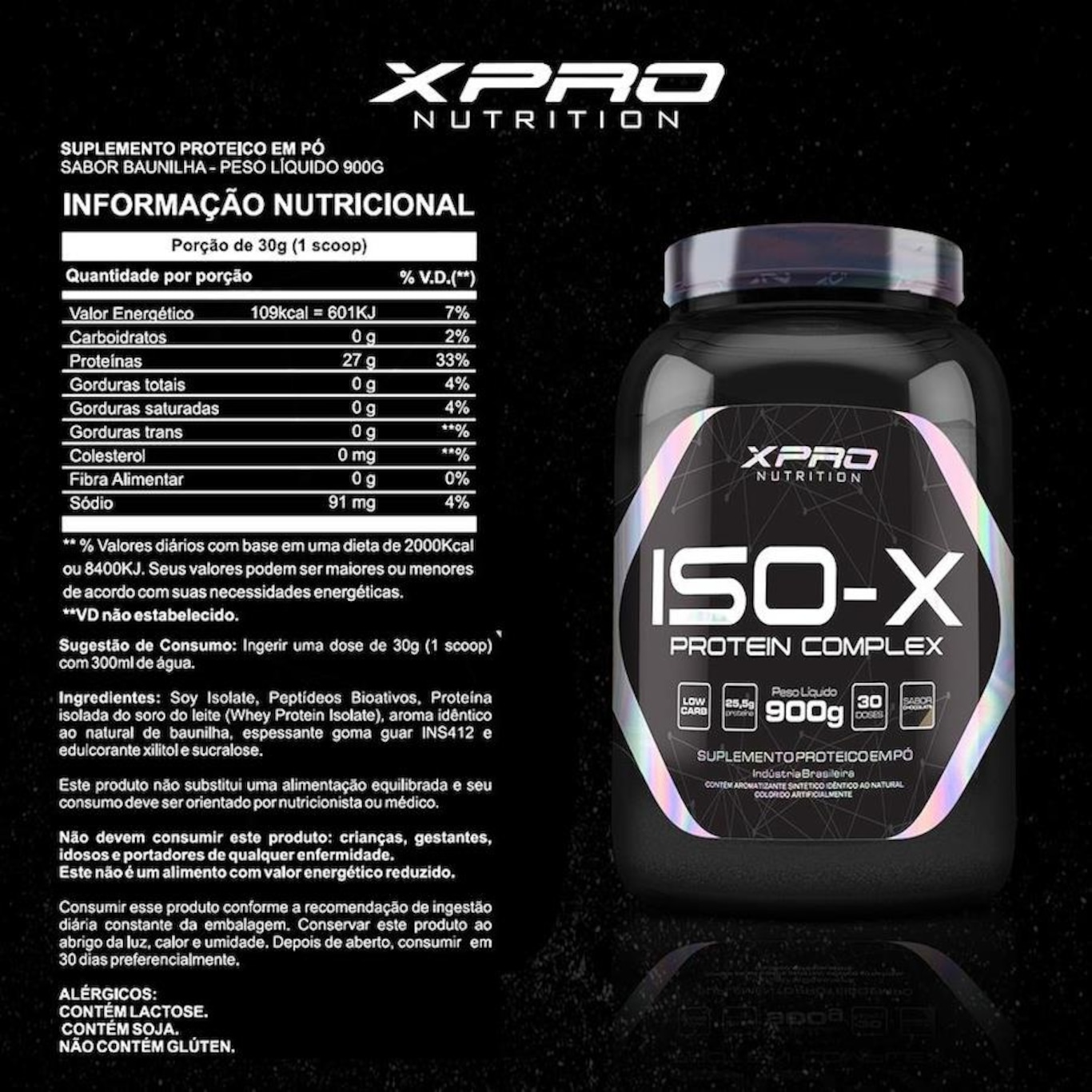 Whey Protein Iso Xpro Nutrition X Complex 900G - 2 Unidades - Foto 2