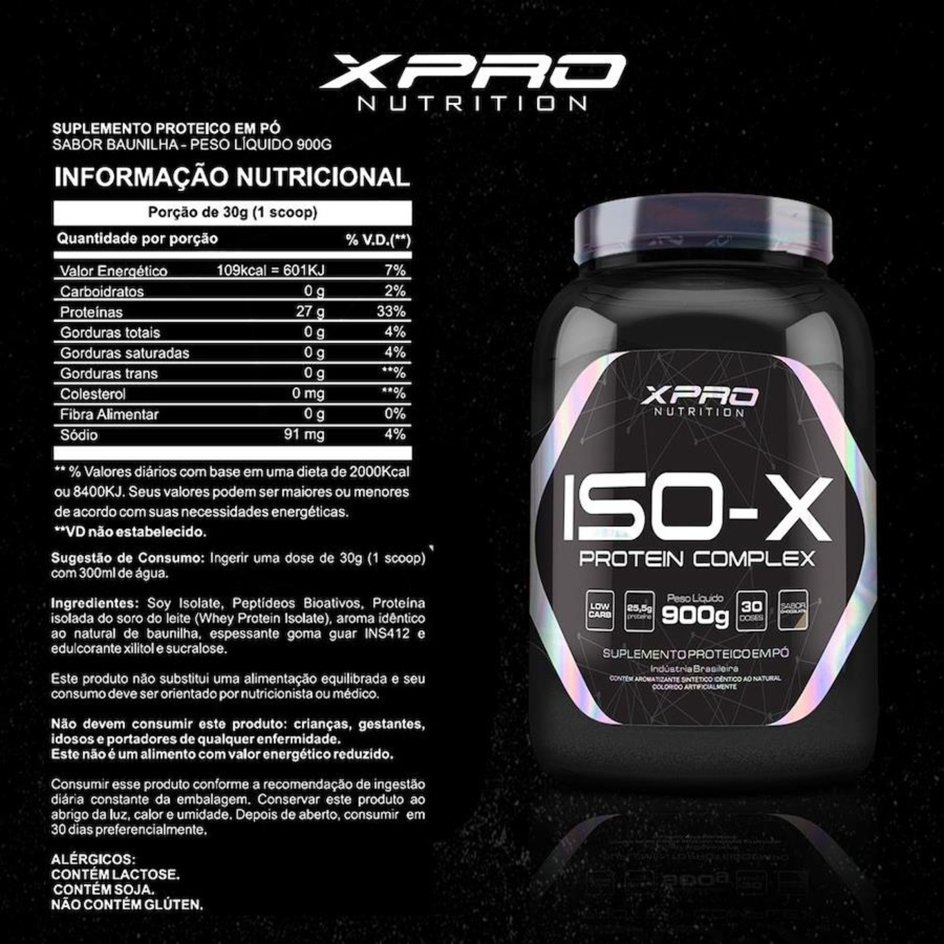 Whey Protein Iso Xpro Nutrition X Complex 900G - 2 Unidades - Foto 2