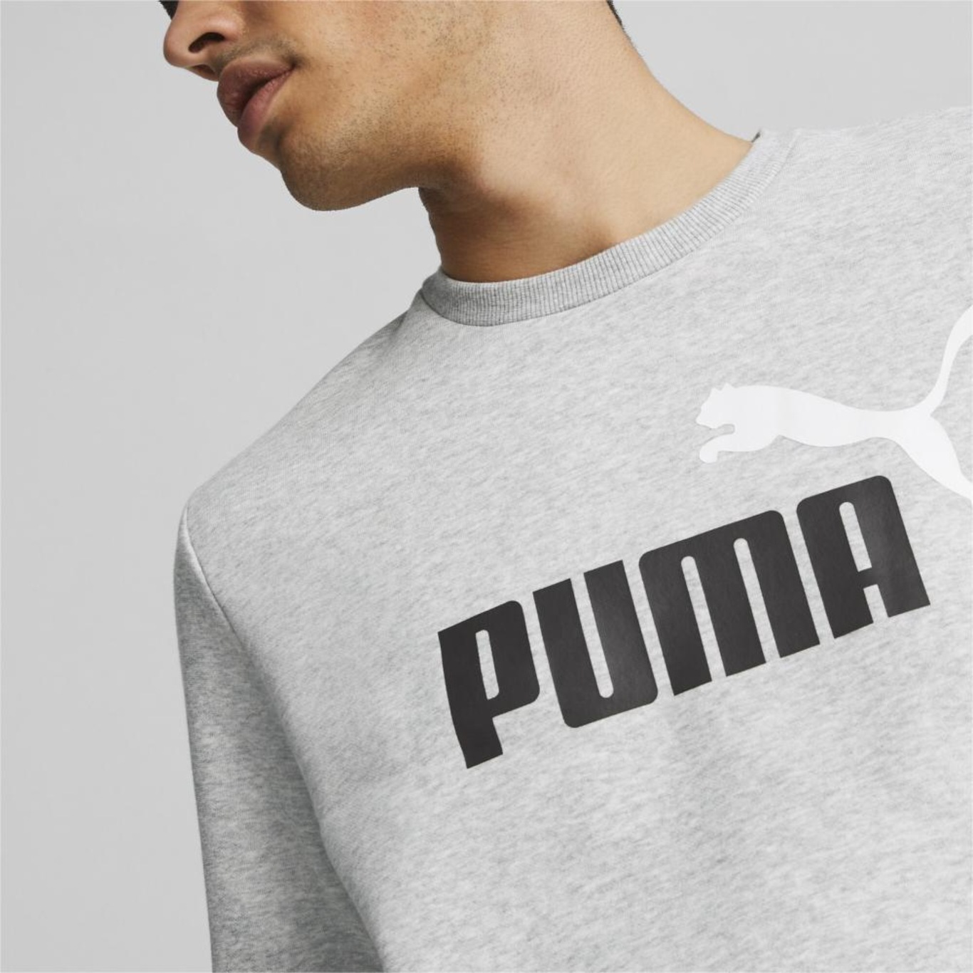 Blusão de Moletom sem Capuz Puma Big Logo Crew - Masculina - Foto 3