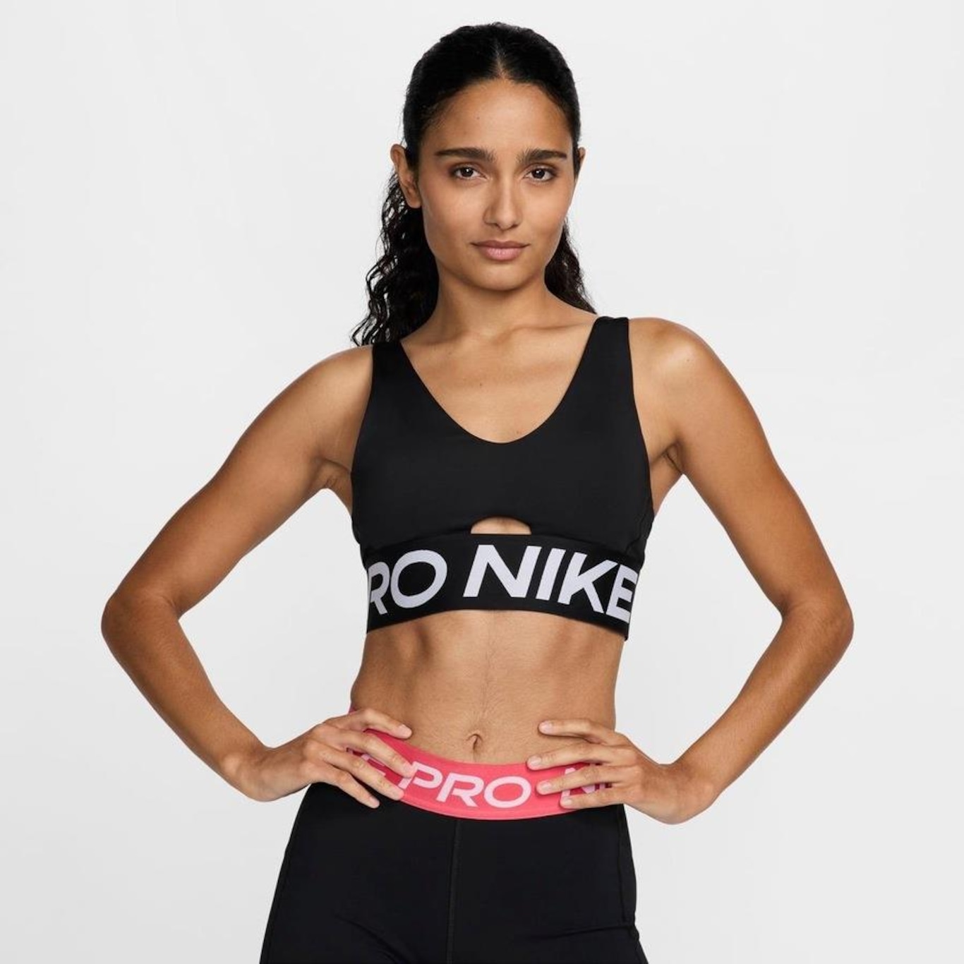 Top Fitness Nike Pro Indy Plunge - Feminino - Foto 1