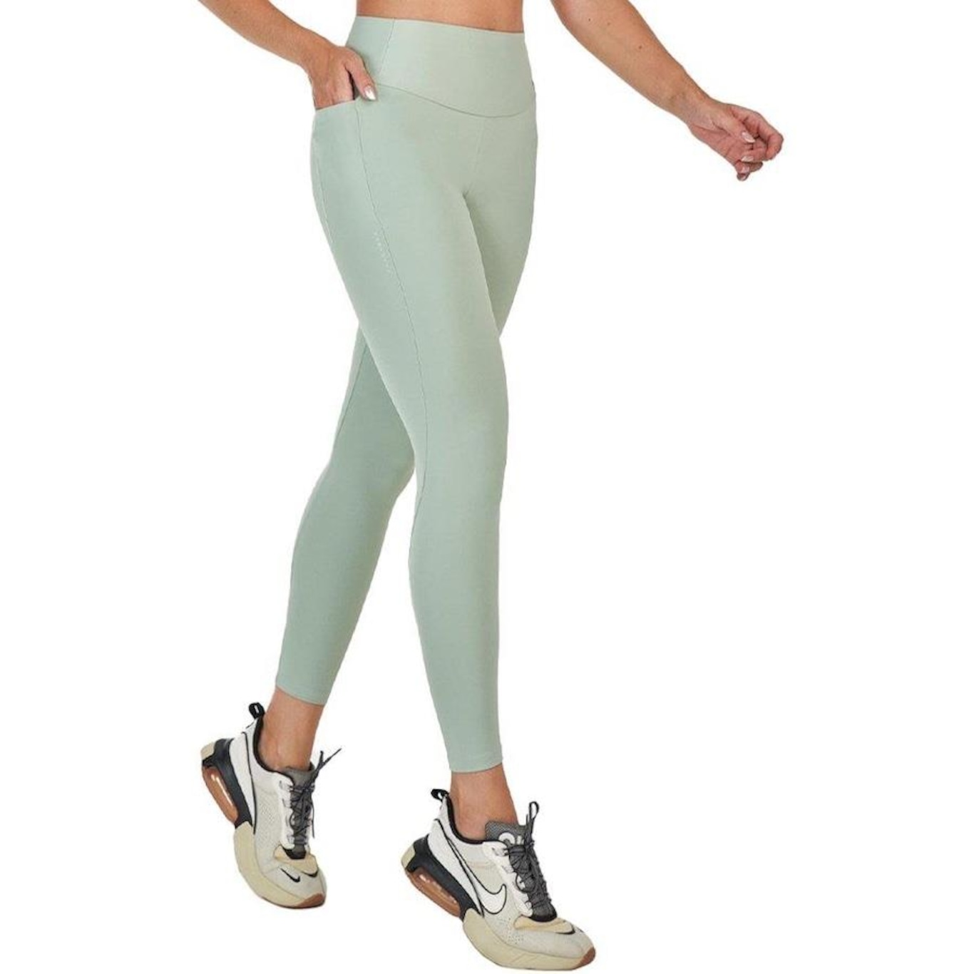 Calça Legging Alto Giro Refletível Feminina - Foto 1