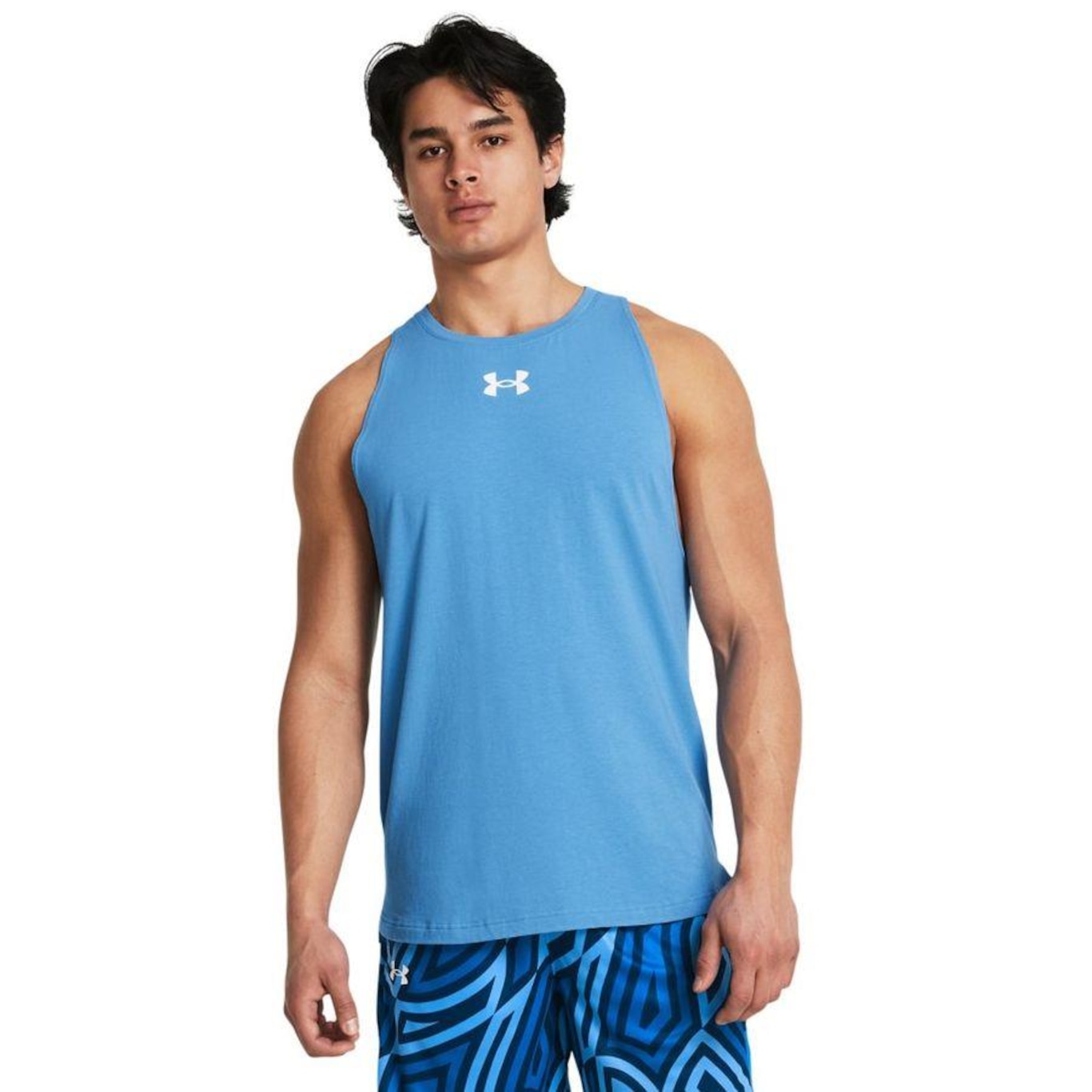 Camiseta Regata Under Armour Basquete Baseline Cotton - Masculina - Foto 1