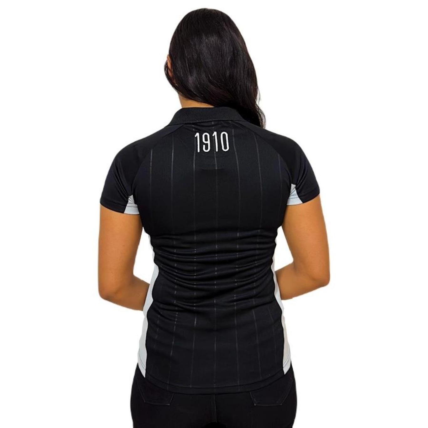 Camisa do Corinthians Lotus Baby Look Polo Emboss - Feminina - Foto 4