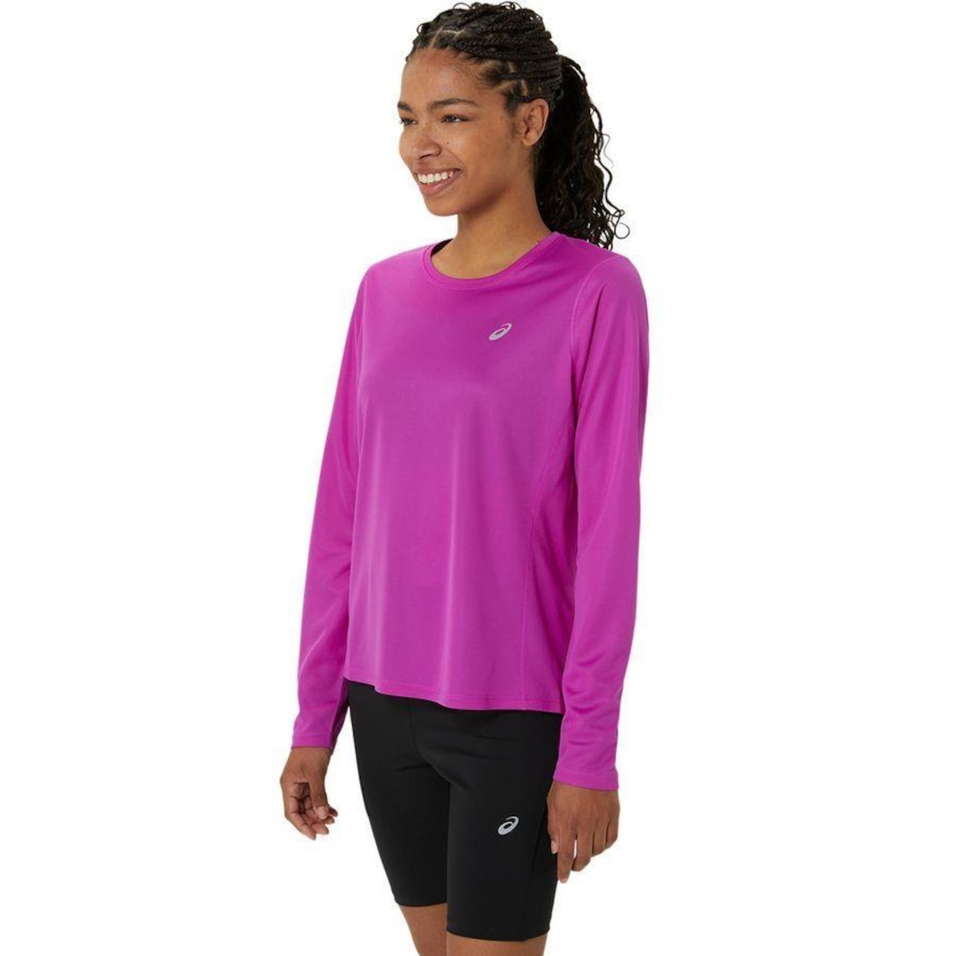 Camiseta Asics Manga Longa Silver - Feminina - Foto 3